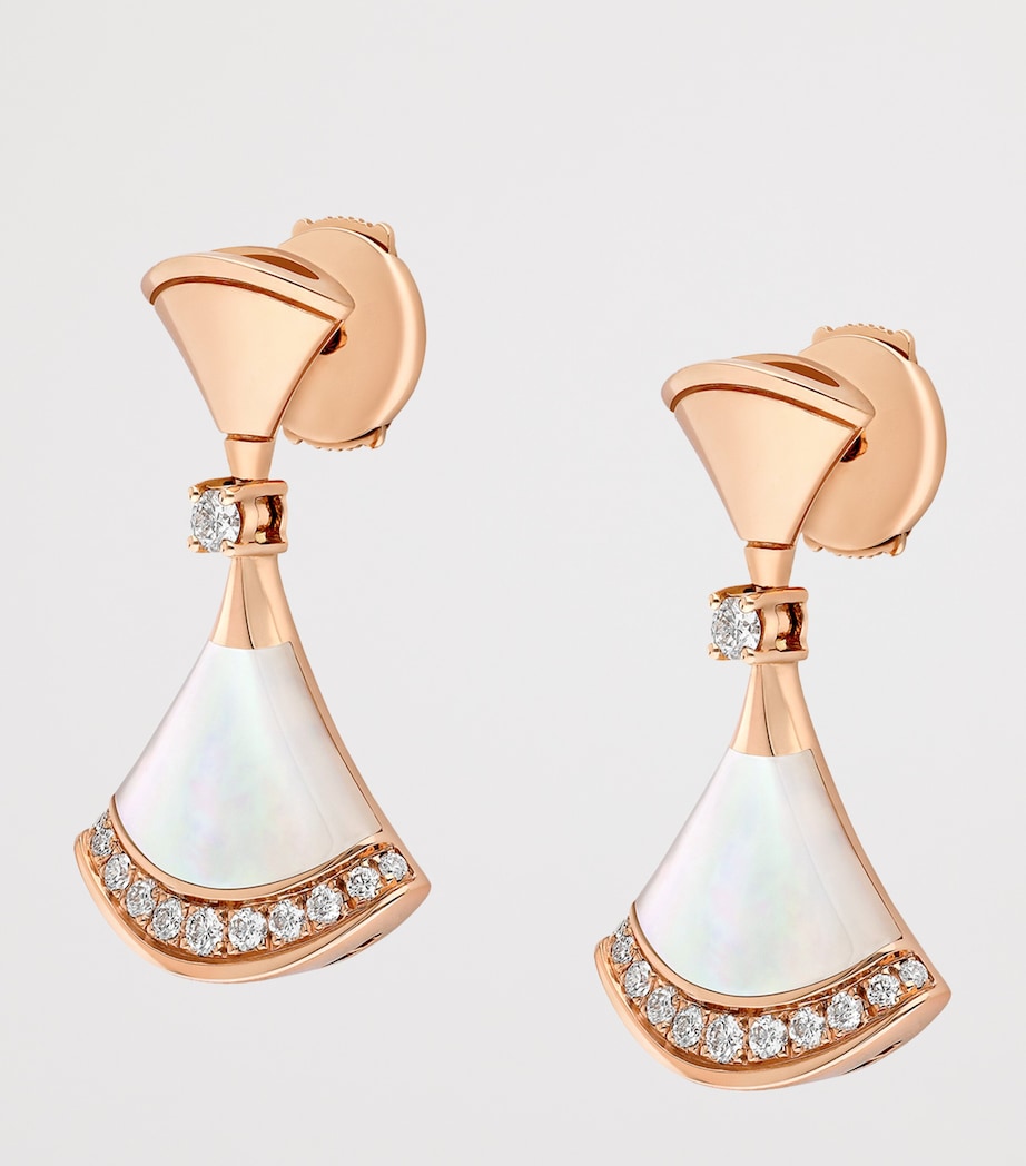 Rose Gold, Diamond and Mother-of-Pearl Divas’ Dream Earrings PINK GOLD Image 2