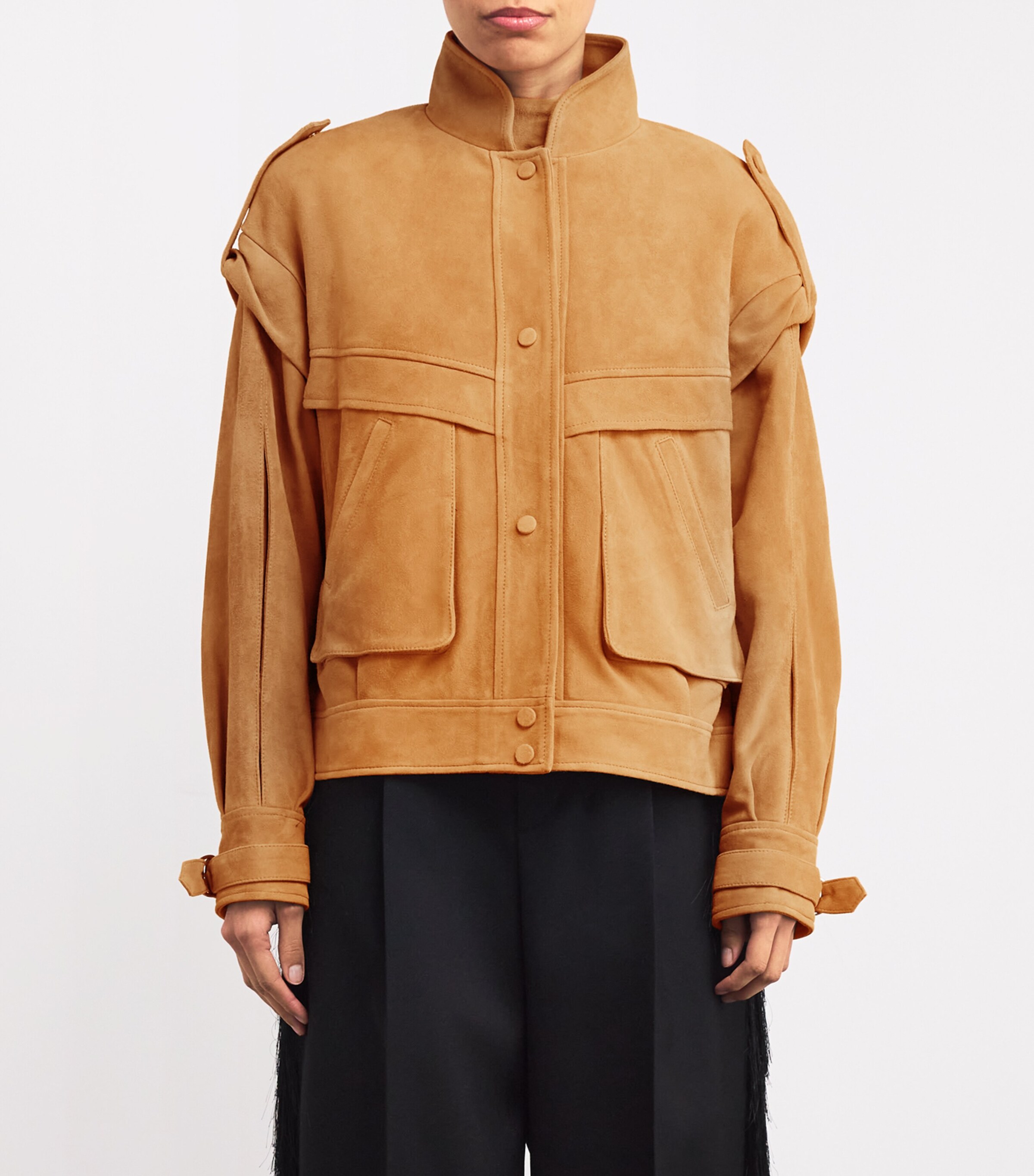 Lambskin Suede Oversized Jacket SUEDE TAN Image 3
