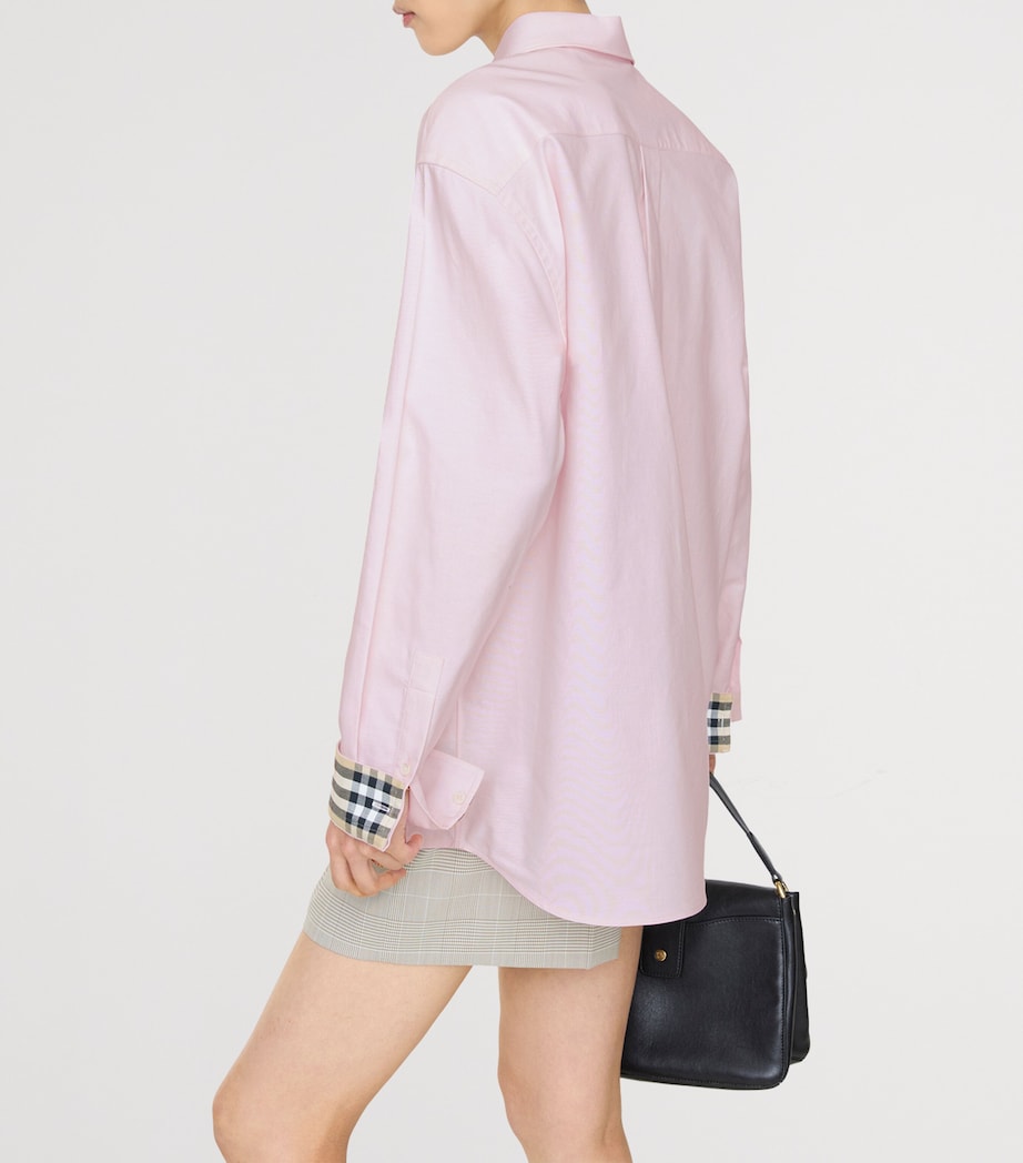 Burberry Womens Cotton EKD Oxford Shirt Frosty Pink Image 3
