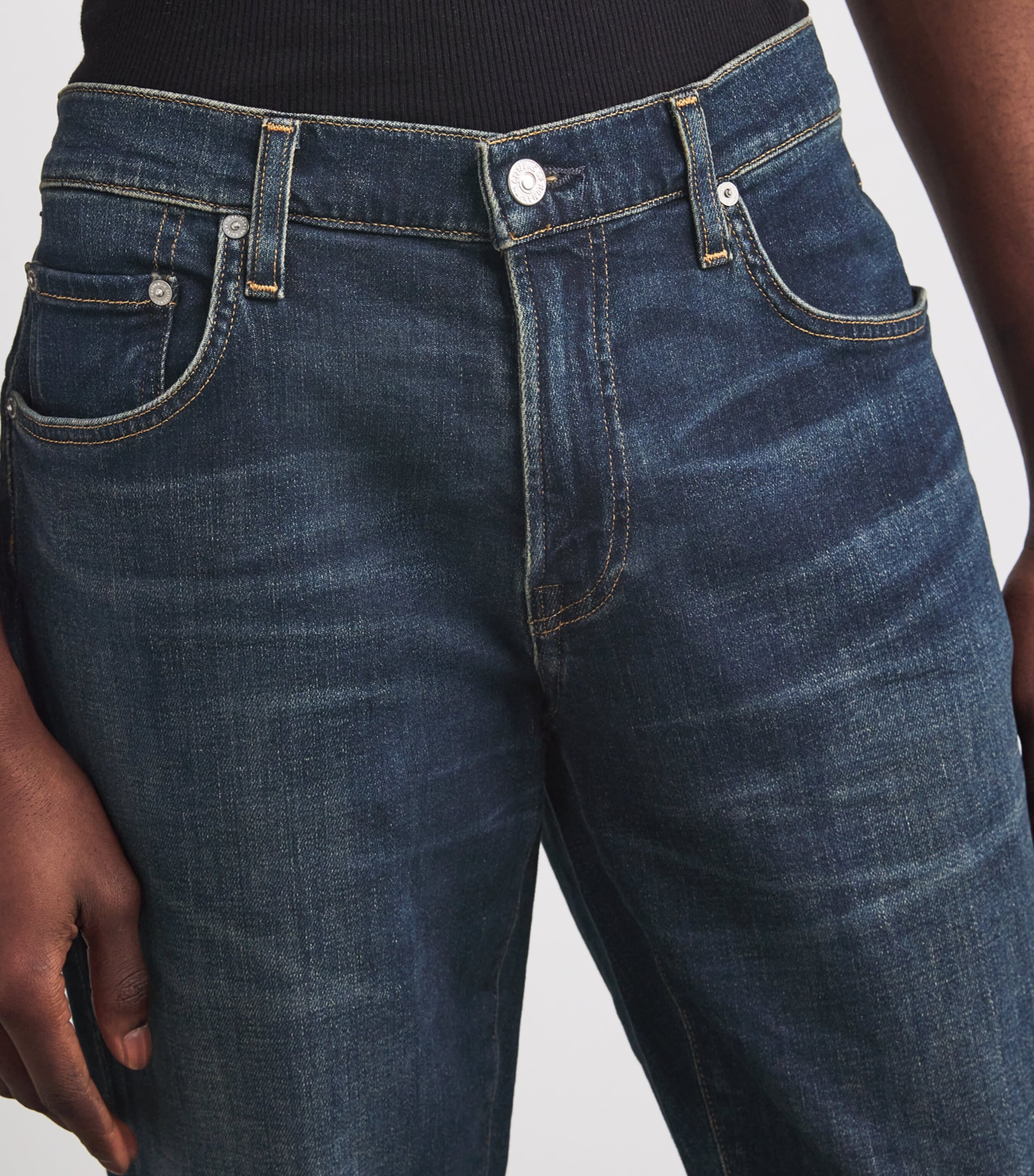 Stretch Cotton-Cashmere London Slim Tapered Jeans PRPEC Image 6