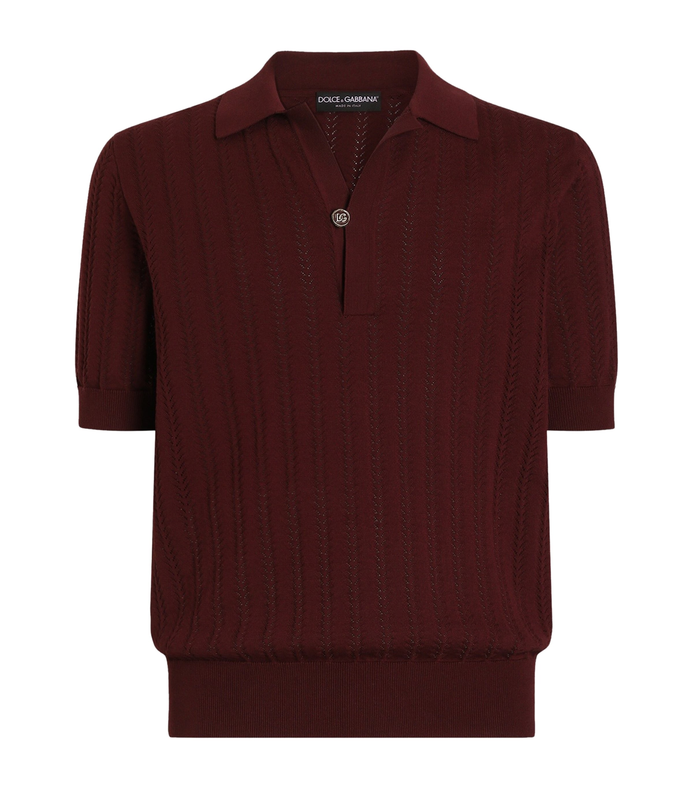 Dolce&Gabbana Mens Cotton Polo Shirt Very Dark Aube Image 1