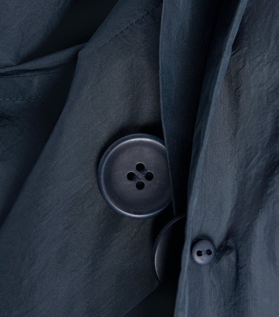 Issey Miyake Womens Oversized-Collar Correlation Coat Dark Navy Image 2