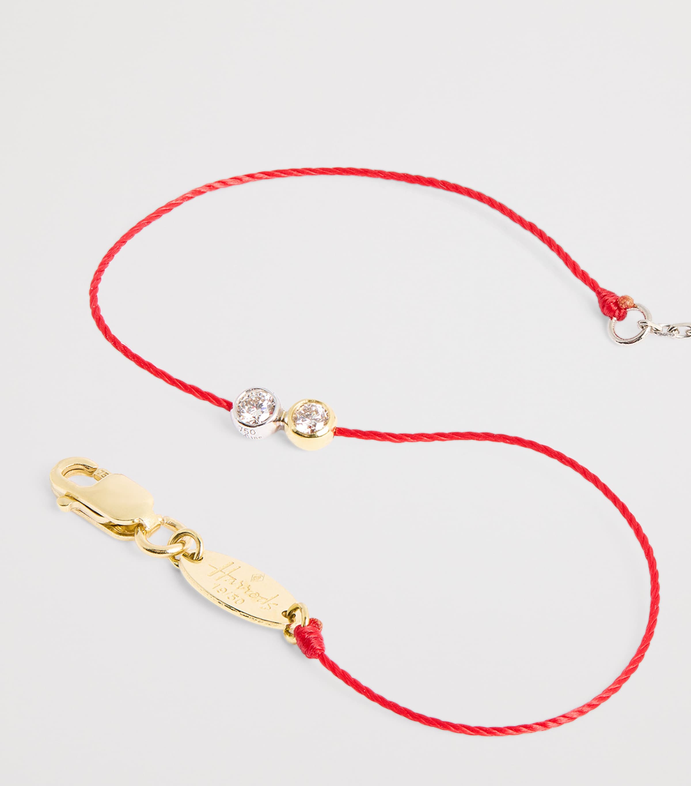 20th Anniversary Two-Tone Gold and Diamond Thread Bracelet RED Image 5