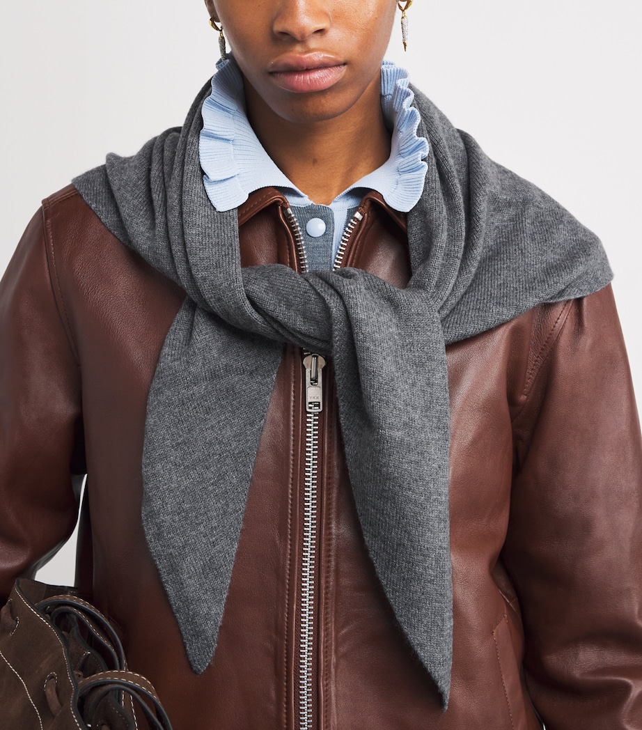 Wool-Cashmere Scarf MOTTLED GREY Image 2