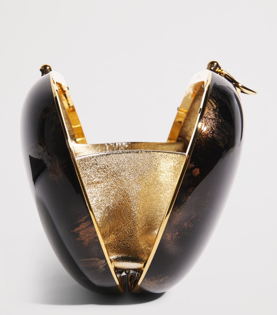 Jeffrey Levinson Oval Elina Clutch Bag Brown & Gold Image 5