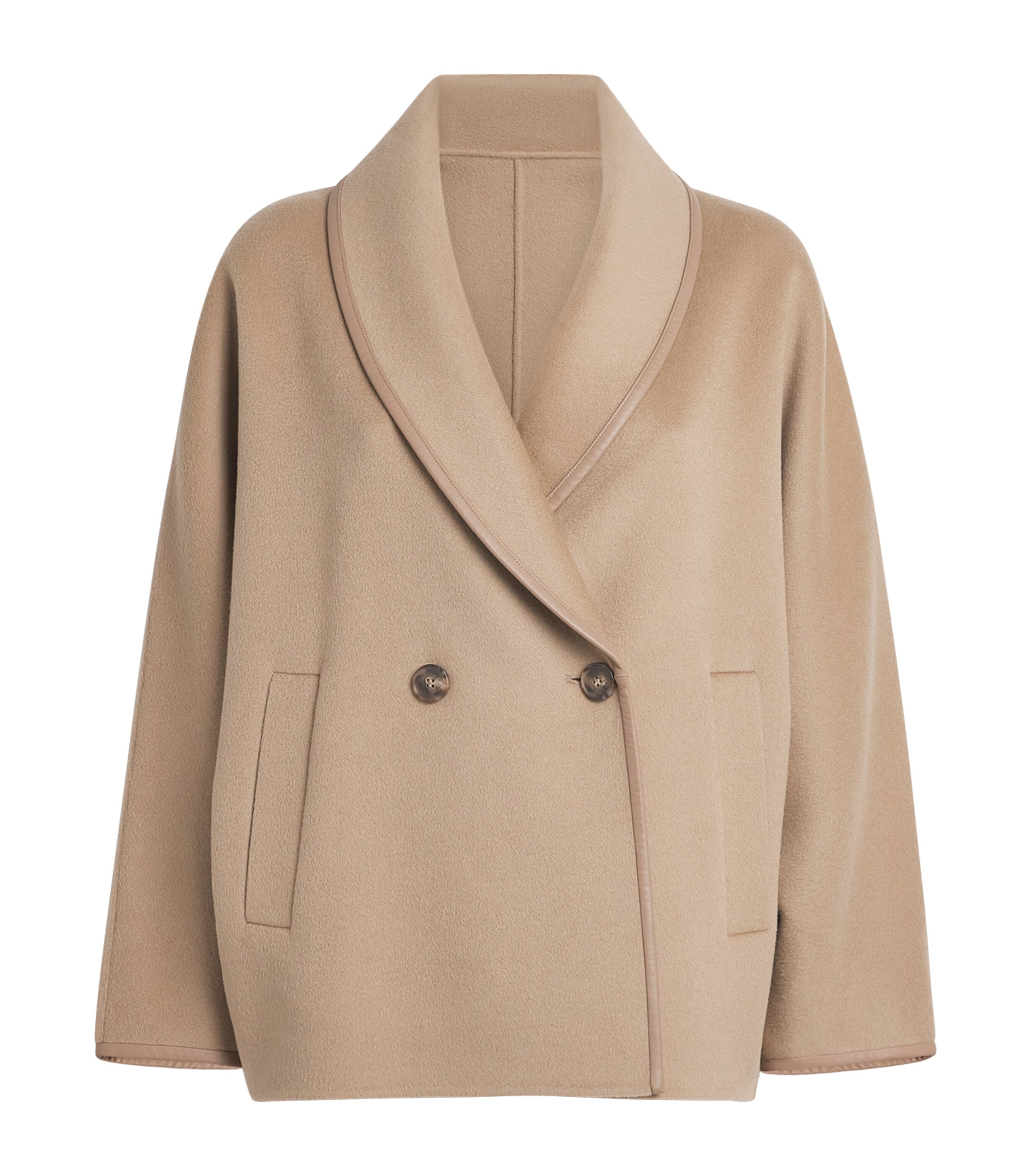 Yves Salomon Womens Wool-Cashmere Double-Breasted Pea Coat Image 1
