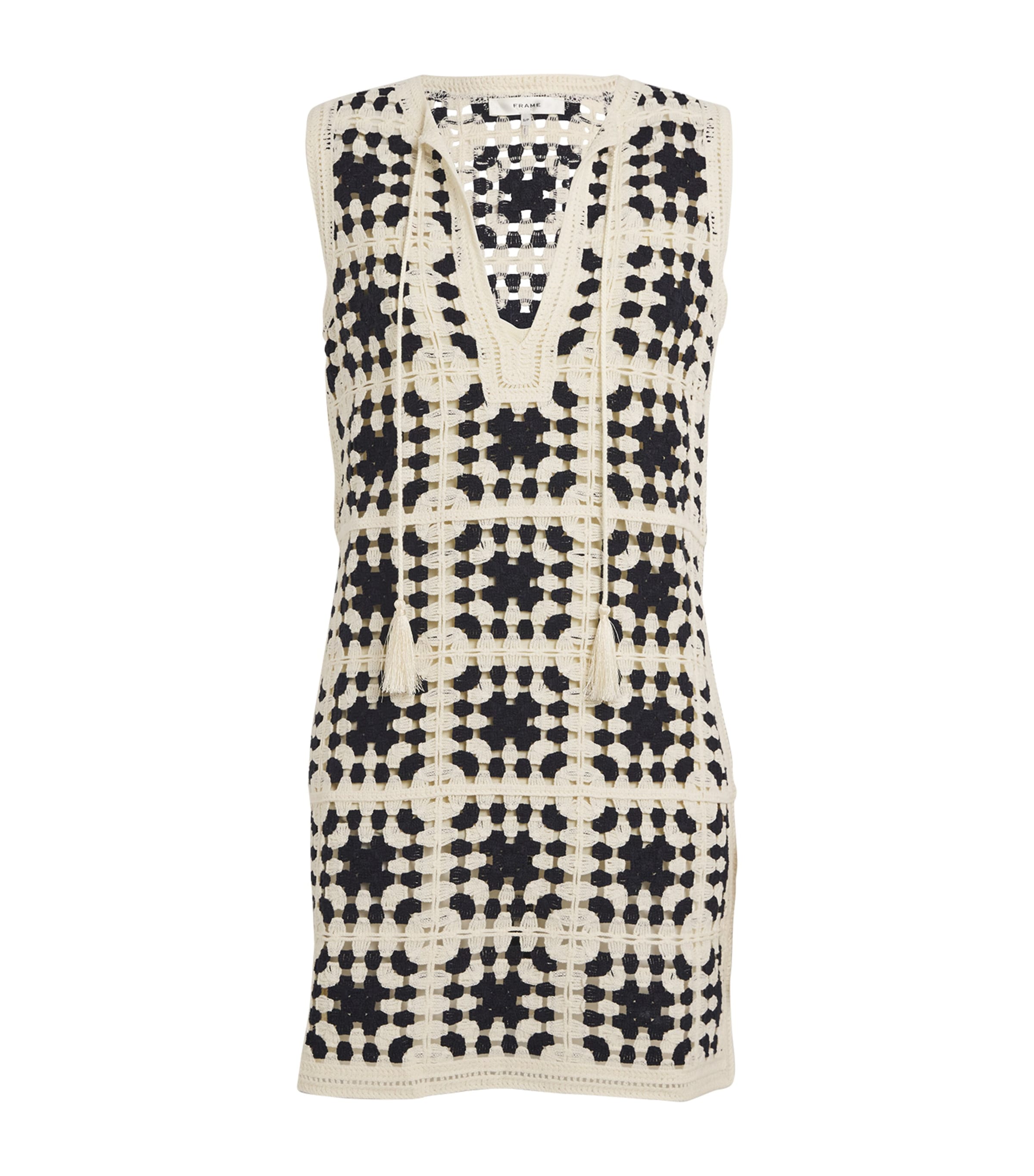 Frame Crochet Mini Dress In Navy