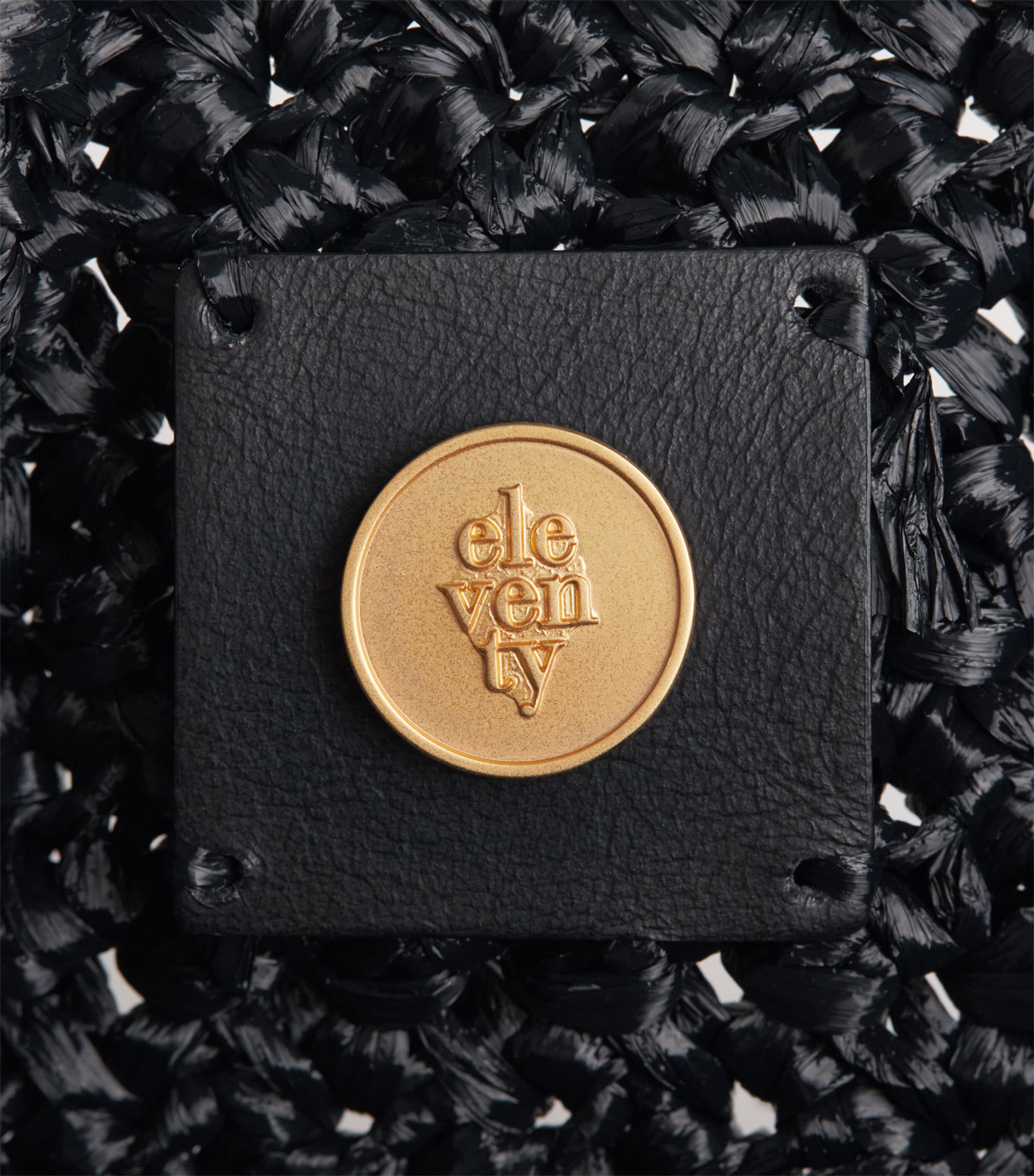 Eleventy Raffia Woven Clutch Bag Nero Image 6