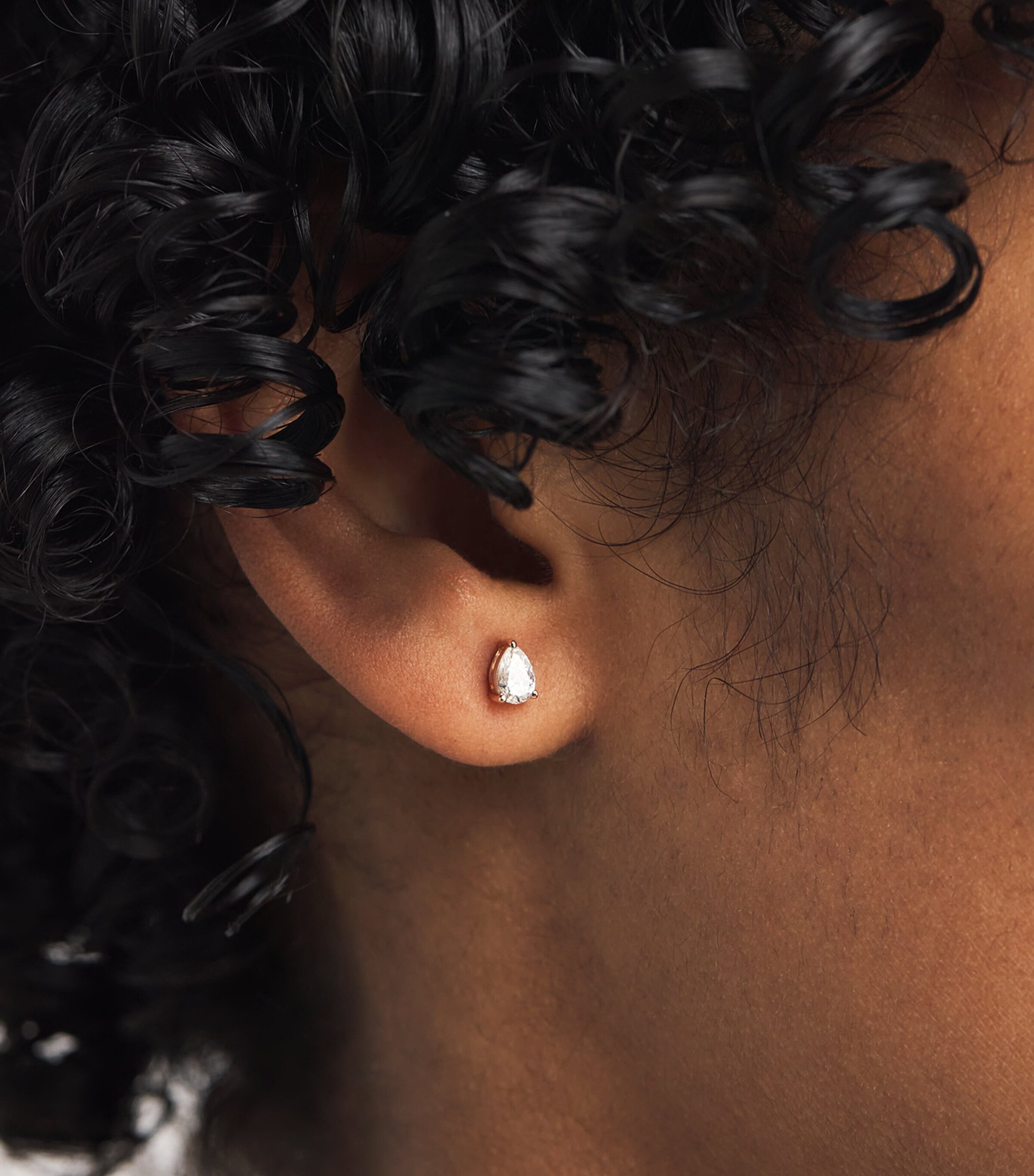 Harrods Rose Gold and Diamond Pear Stud Earrings (0.50ctw) Rose Gold Image 4