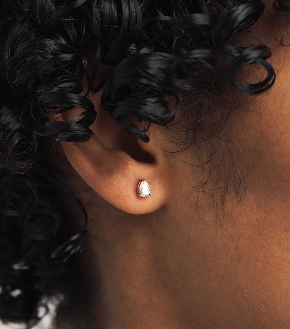 Rose Gold and Diamond Pear Stud Earrings (0.50ctw) ROSE GOLD Image 4