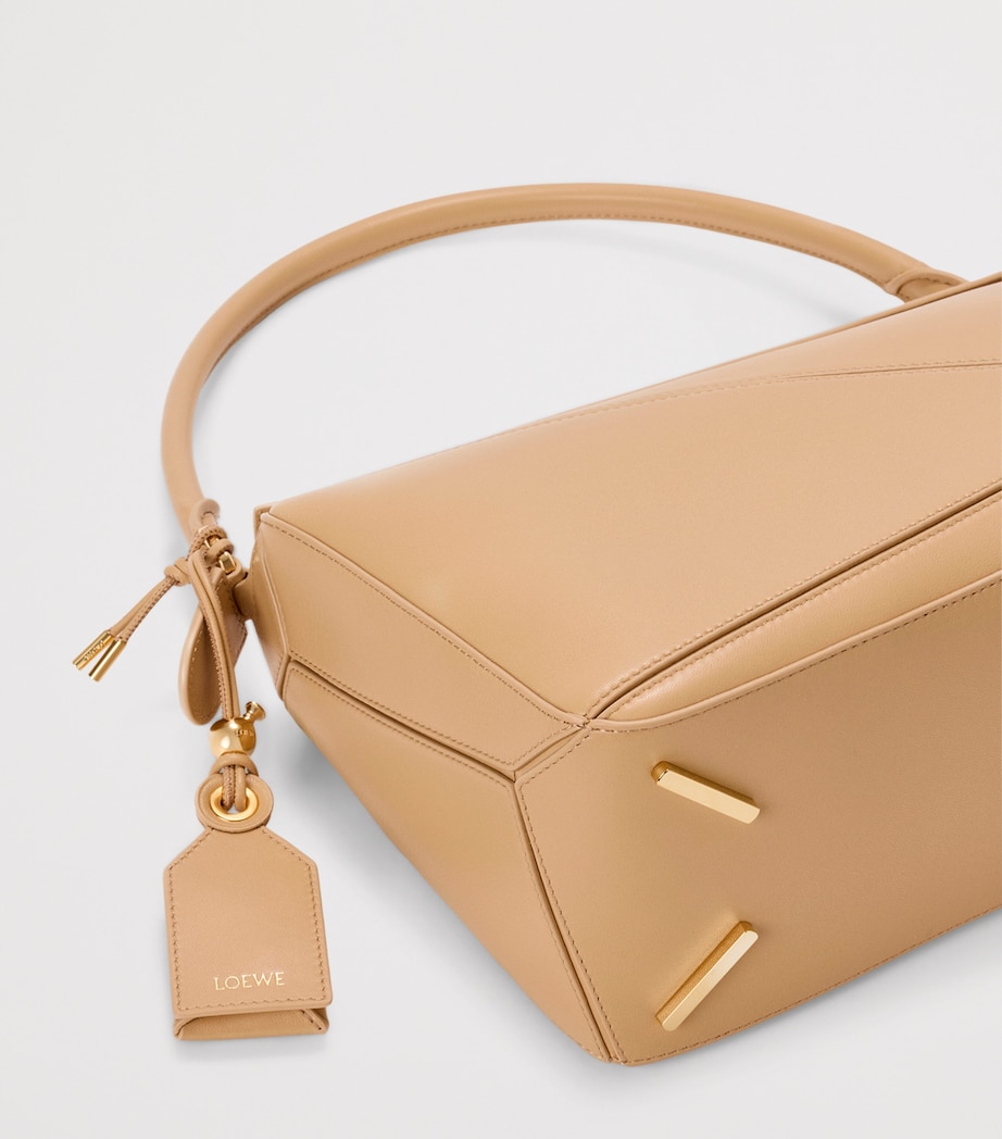 LOEWE Medium Leather Featherlight Puzzle Top-Handle Bag Silk Beige Image 8