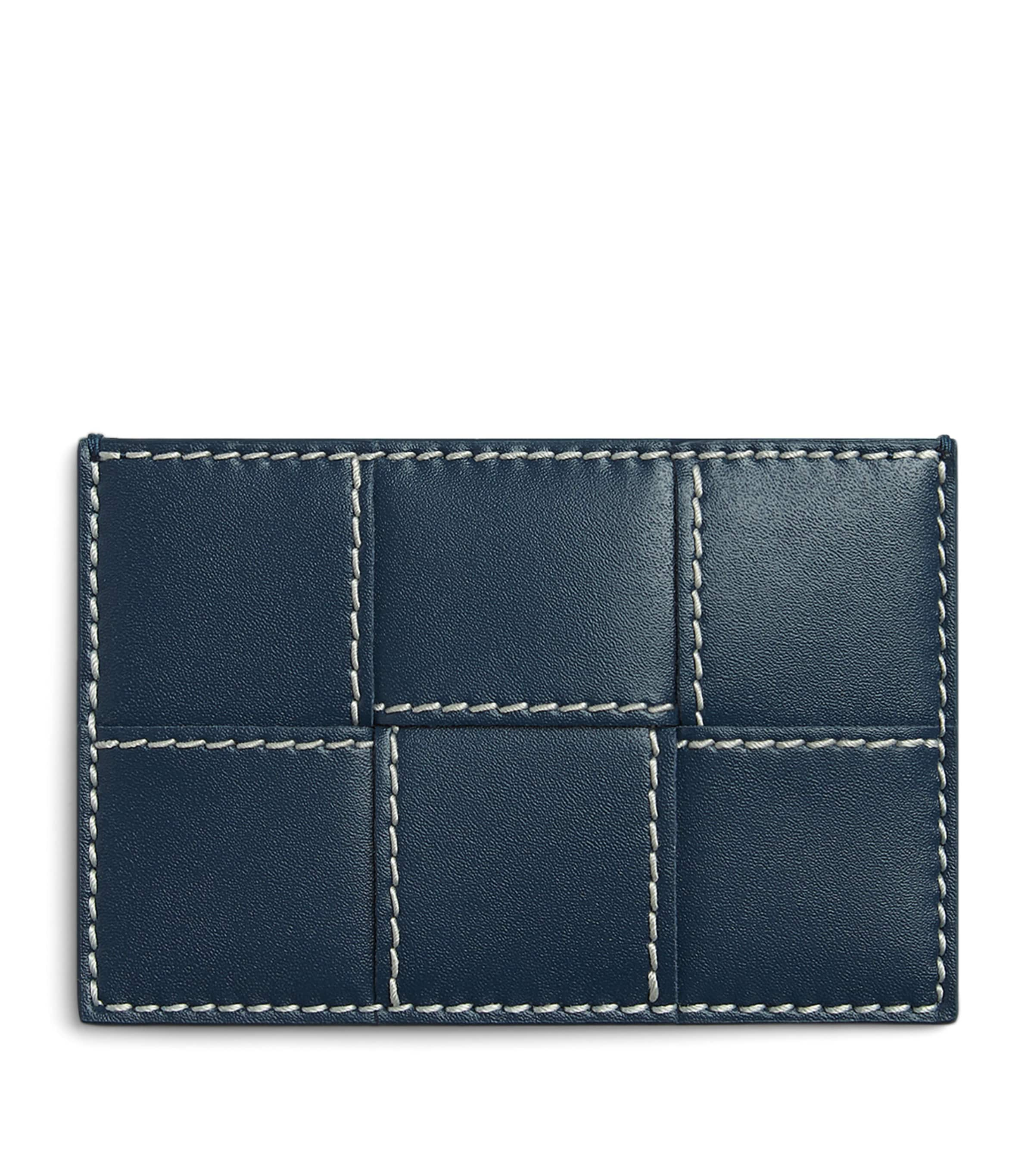 Bottega Veneta Leather Cassette Card Holder In Green