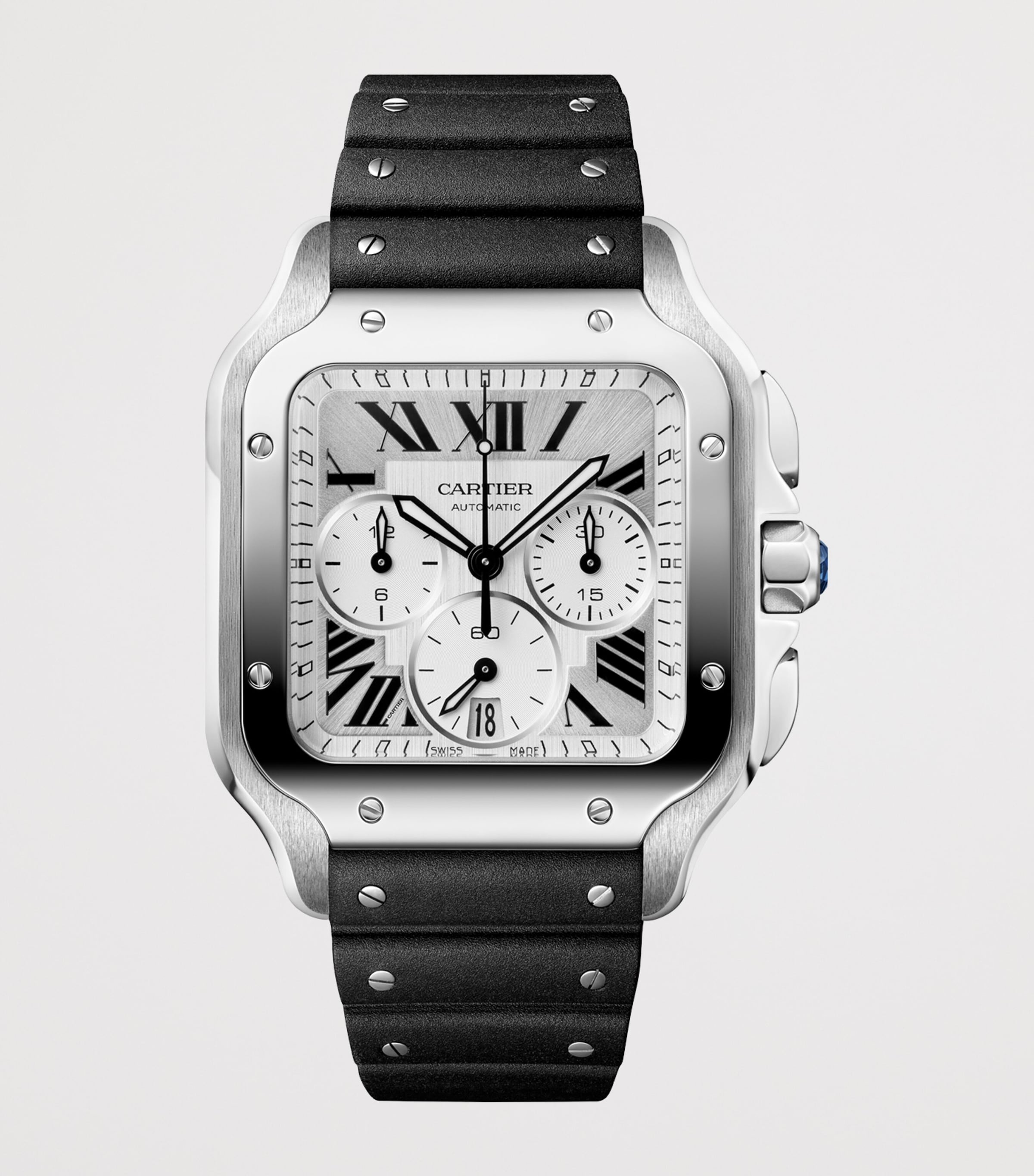 Cartier Large Stainless Steel Santos de Cartier Chronograph Watch 39.8mm Steel Image 6