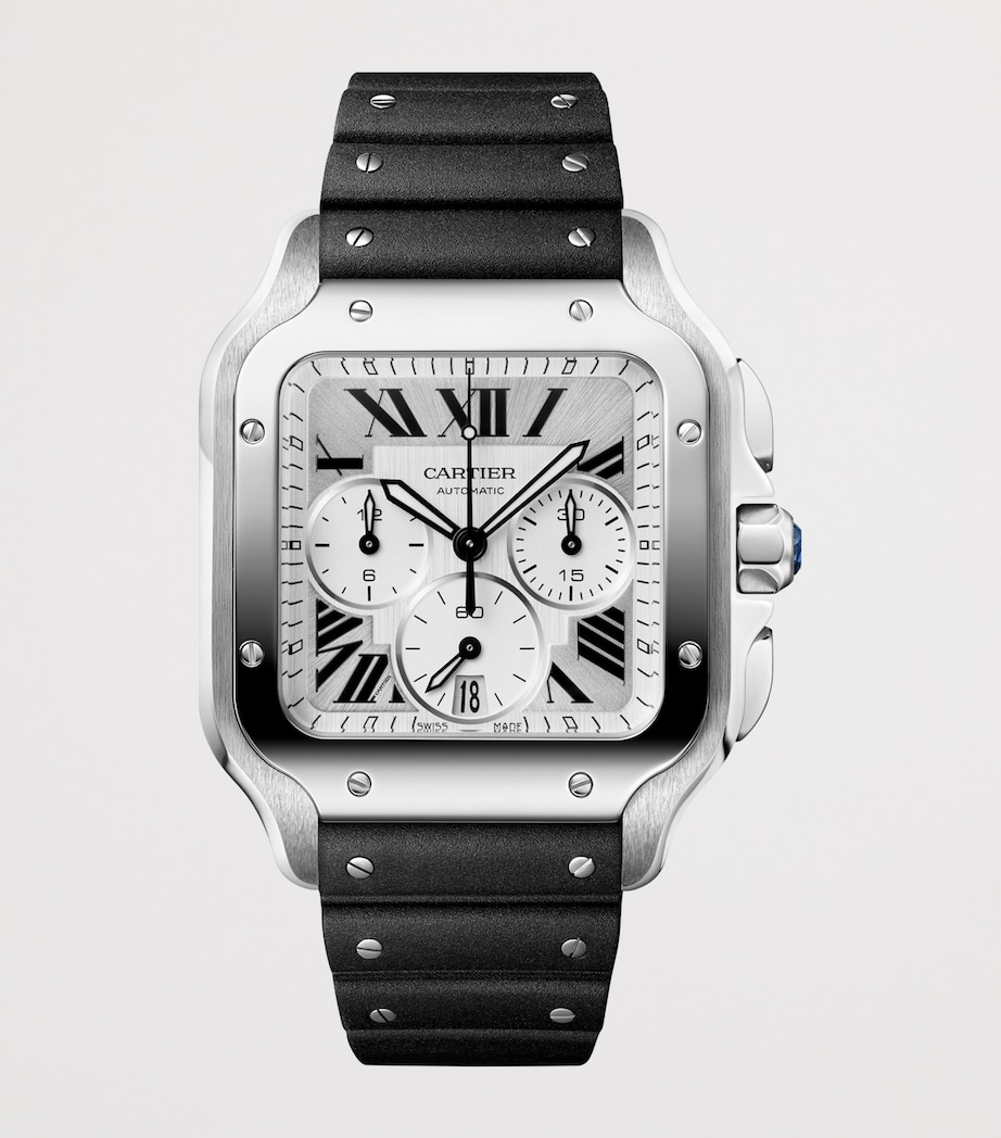 Cartier Large Stainless Steel Santos de Cartier Chronograph Watch 39.8mm Steel Image 6