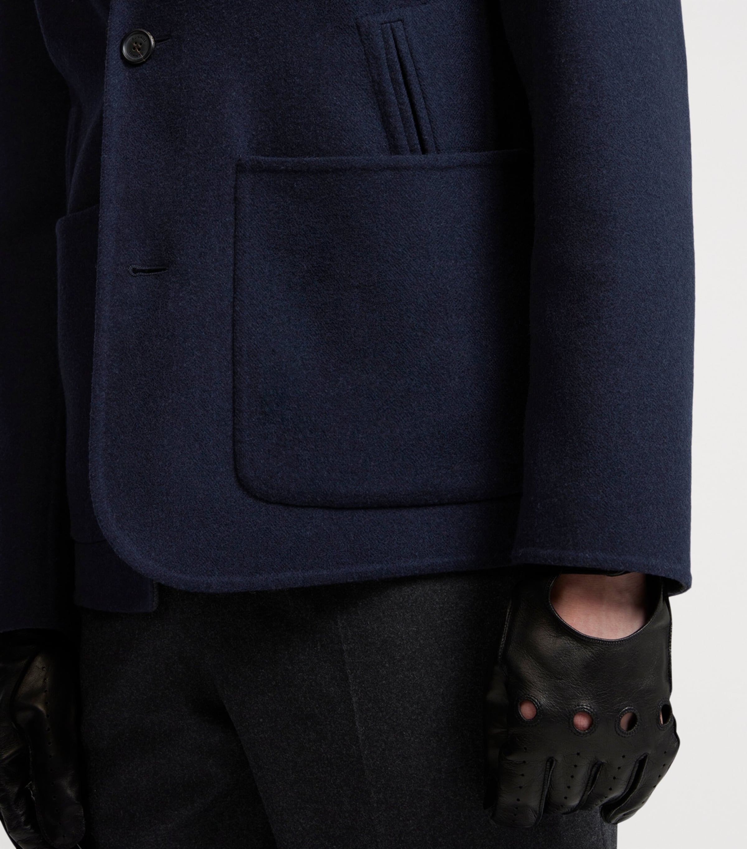 Wool Reversible Double-Faced Driving Jacket 410NAVY Image 8