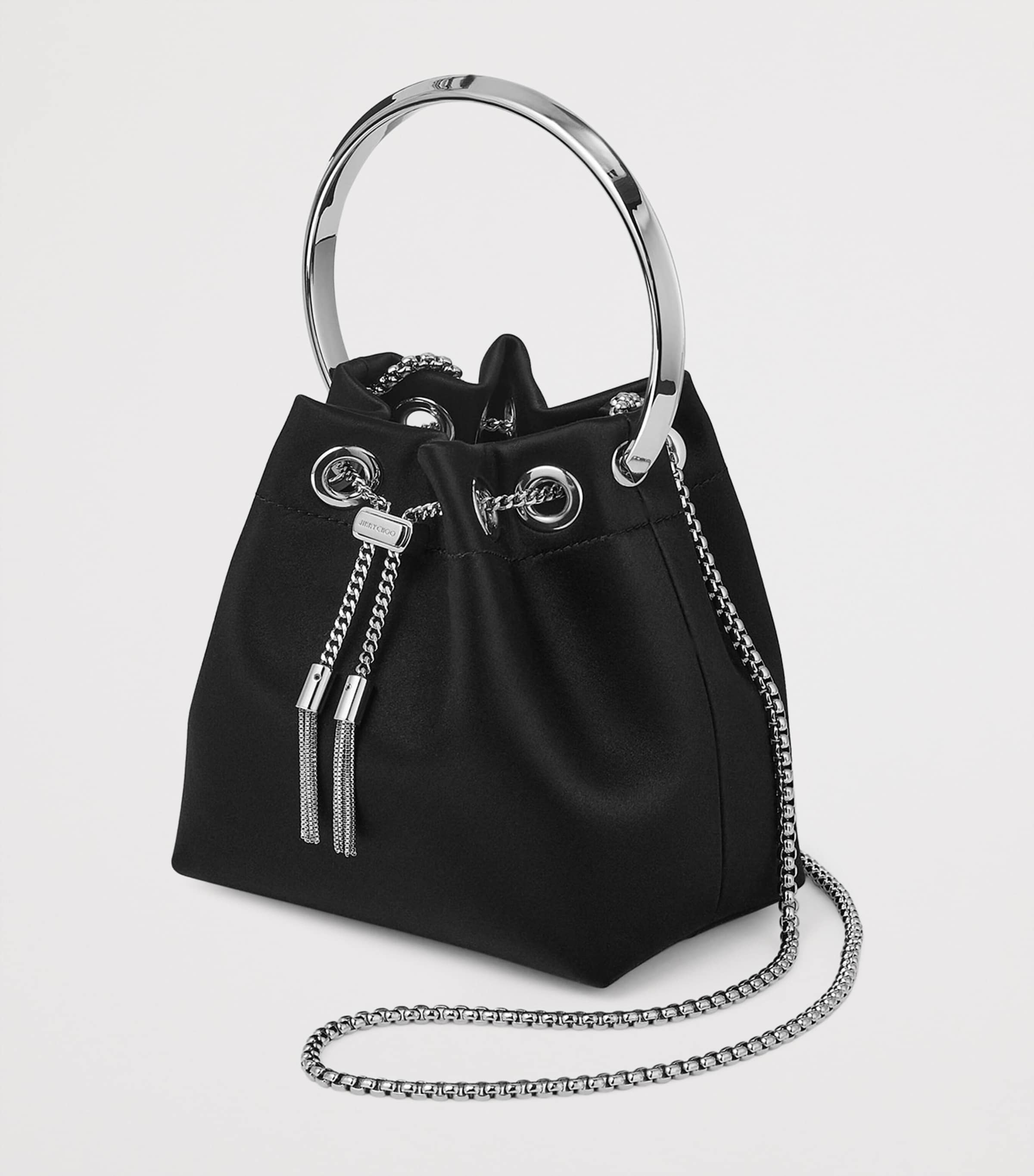 Bon Bon Satin Top-Handle Bag BLACK/SILVER Image 3