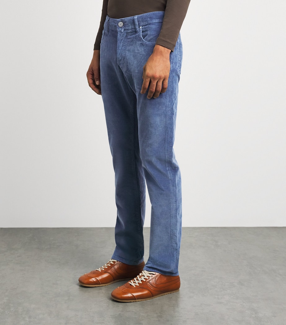 Jacob Cohën Mens Corduroy Bard Slim-Fit Chinos Blue Image 4