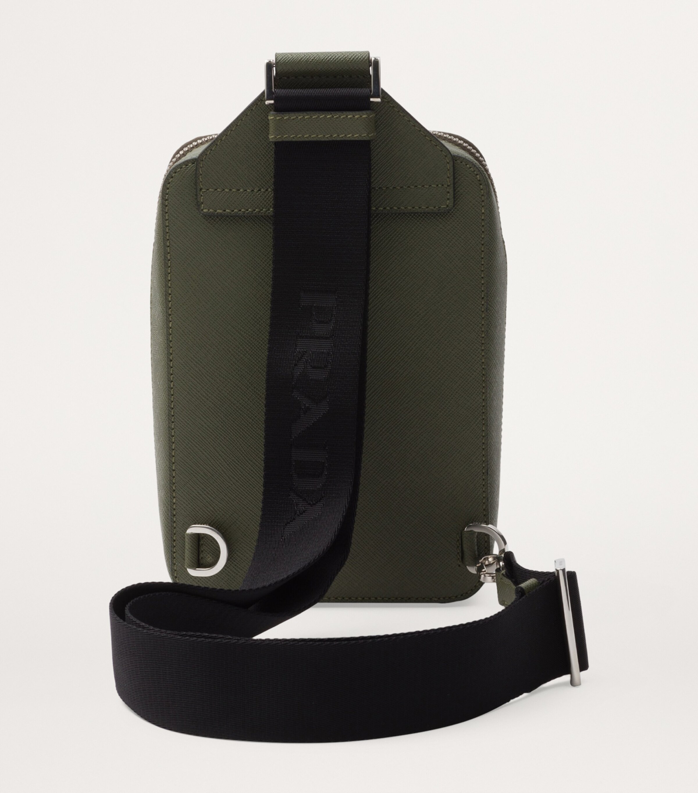 Prada Green Saffiano Leather Brique Cross-Body Bag | Harrods UK
