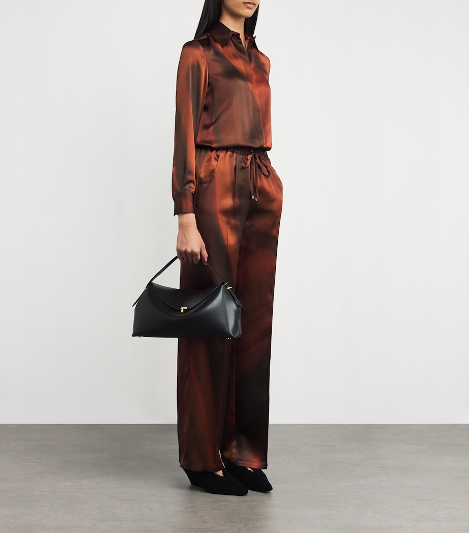 Silk Drawstring Trousers BROWN/RUST Image 2
