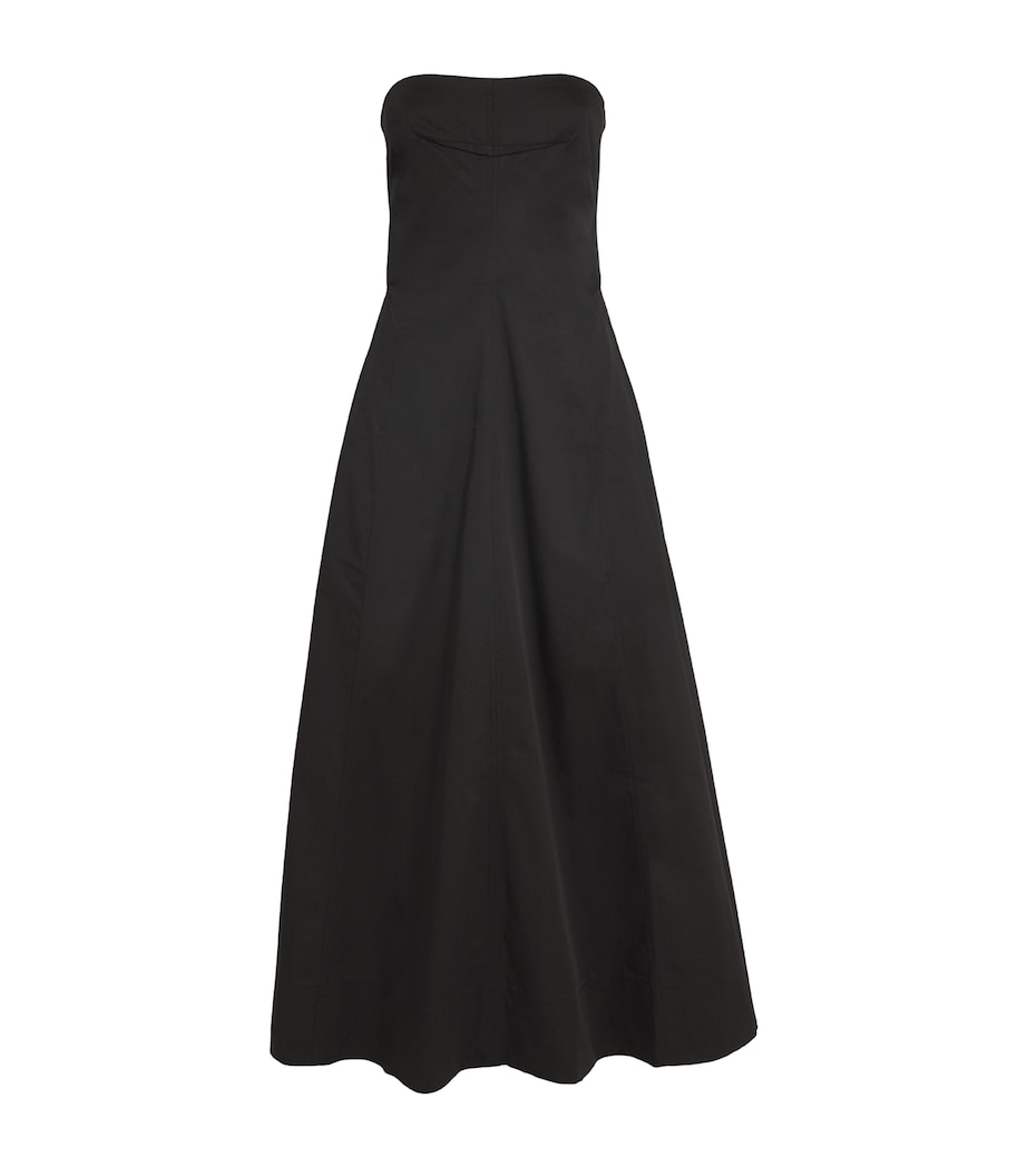 Organic Cotton-Blend Strapless Maxi Dress BLACK Image 1