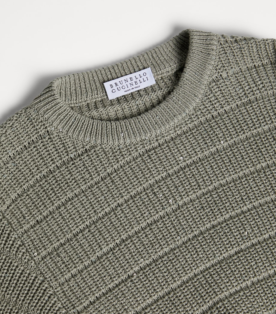 Brunello Cucinelli Kids Cotton Sequinned Sweater (8-10 Years) Image 3