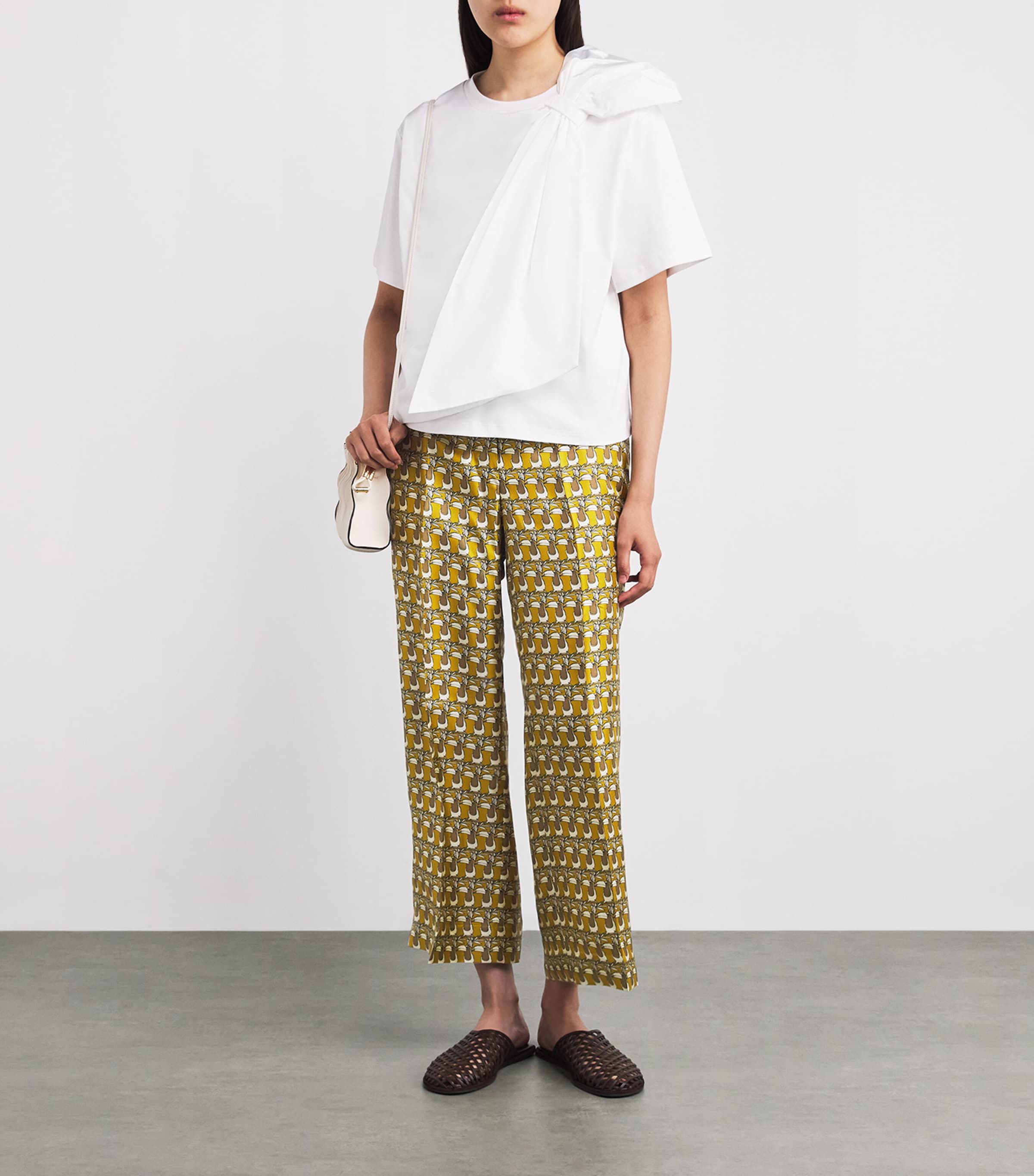 Silk Printed Trousers MUSTARD Image 2