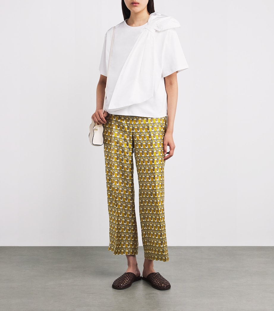 Silk Printed Trousers MUSTARD Image 2