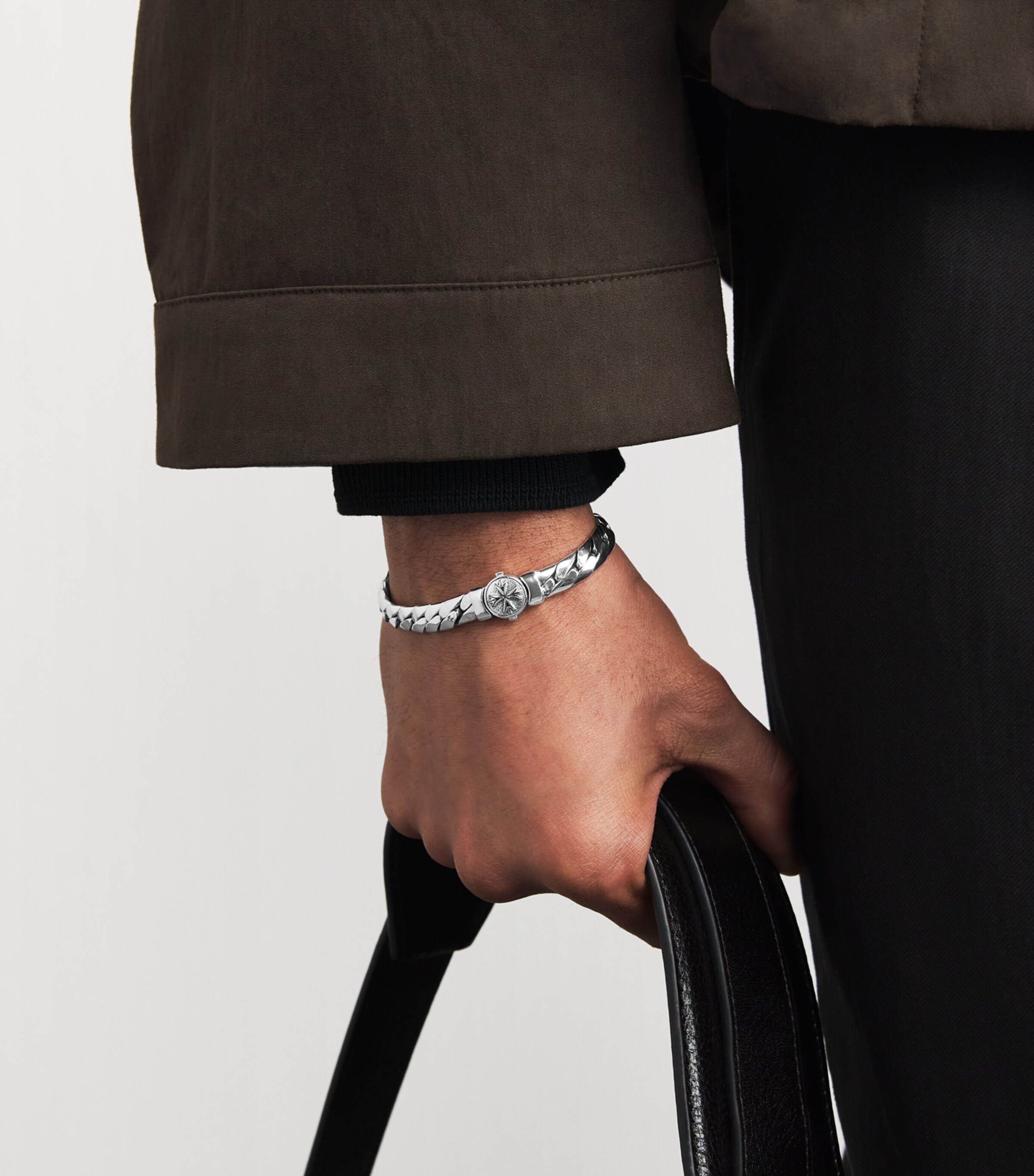 Sterling Silver Herringbone Chain Bracelet SILVER Image 2