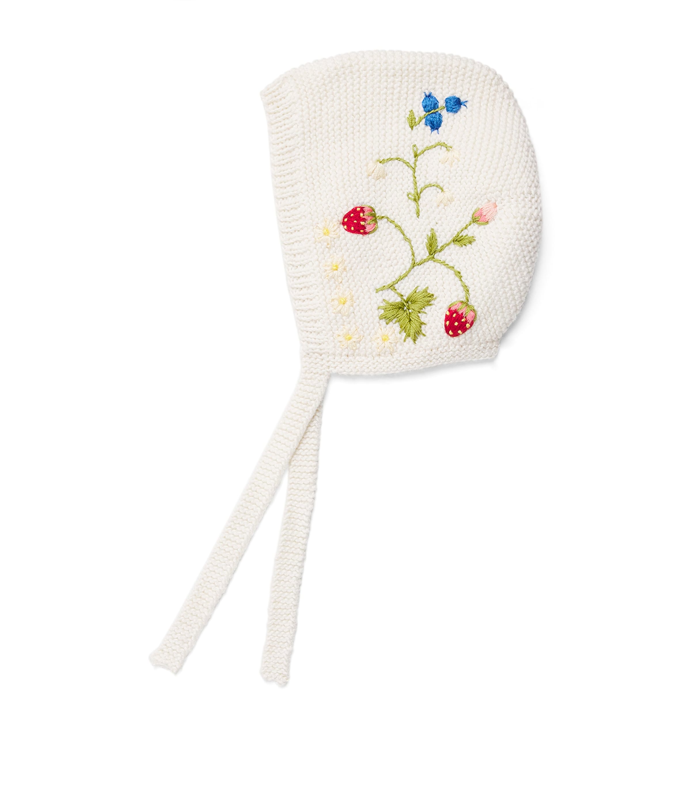 Shirley Bredal Cotton Embroidered Strawberry Bonnet Mw Marshmellow Image 1