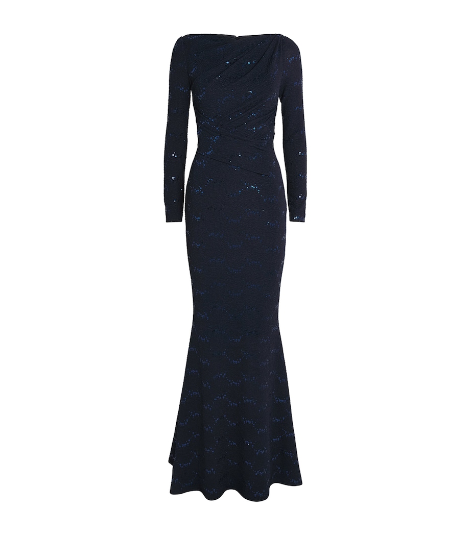 Embellished Asymmetric Gown ROYAL NAVY Image 1