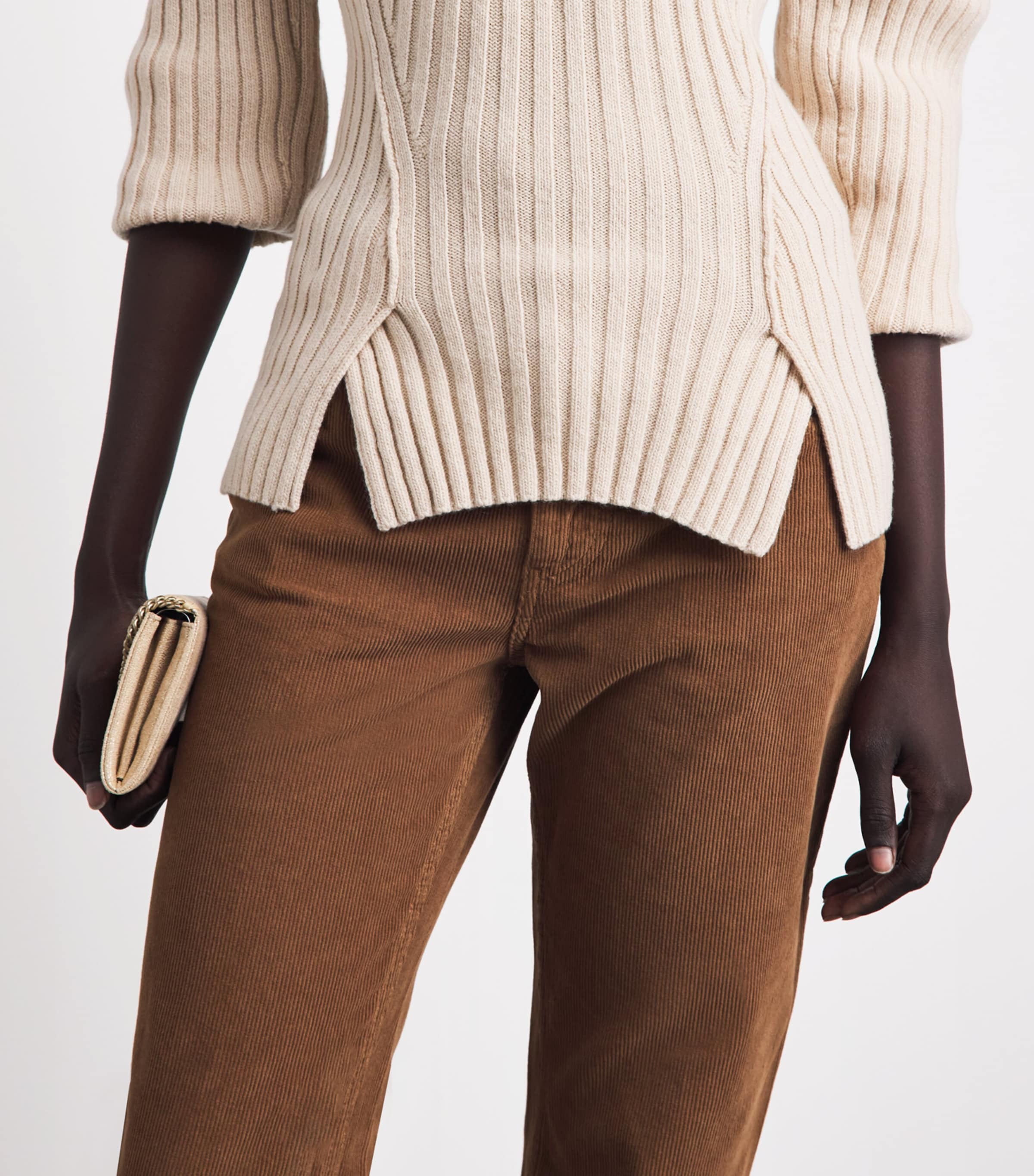 Stella McCartney Womens Corduroy Flared Trousers Vintage Brown Image 3