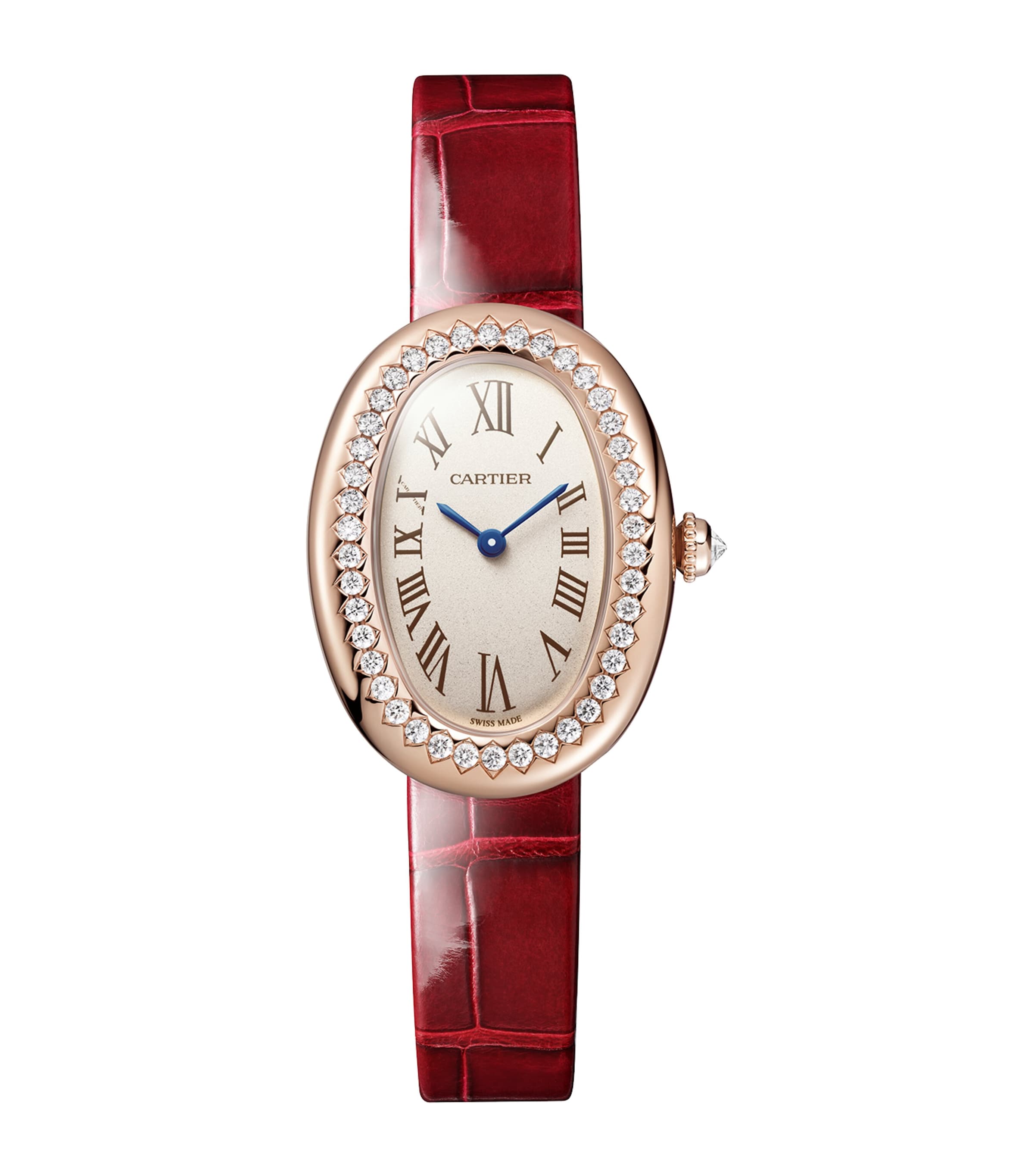 Cartier Rose Gold Small Rose Gold and Diamond Baignoire Watch
