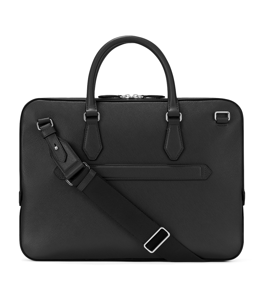 Leather Sartorial Thin Document Case BLACK Image 3