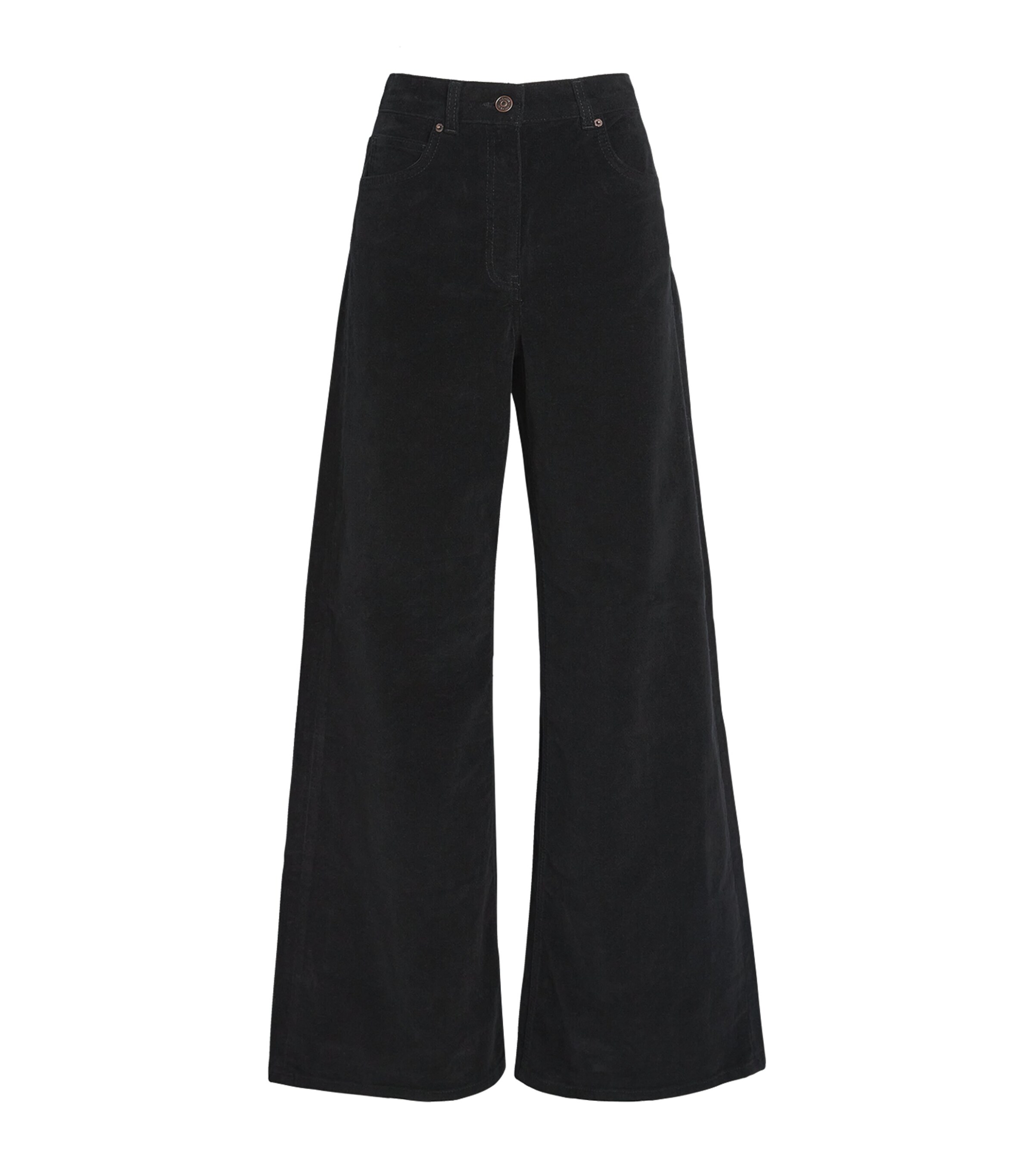 ME+EM Womens Corduroy Ultimate Wide-Leg Jeans Black Image 1