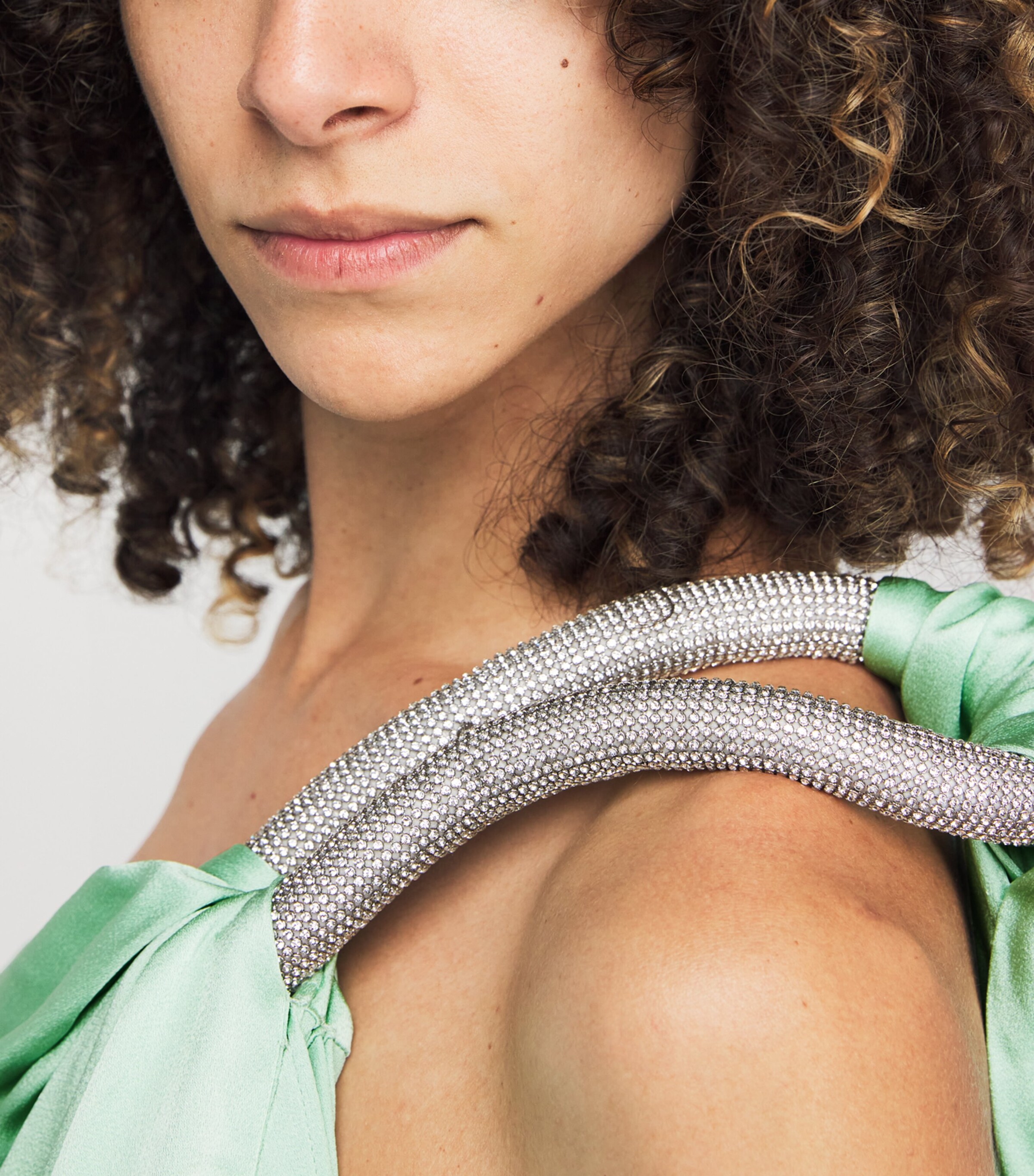 Satin Embellished Chain Gown 3900 LIGHT MINT Image 6