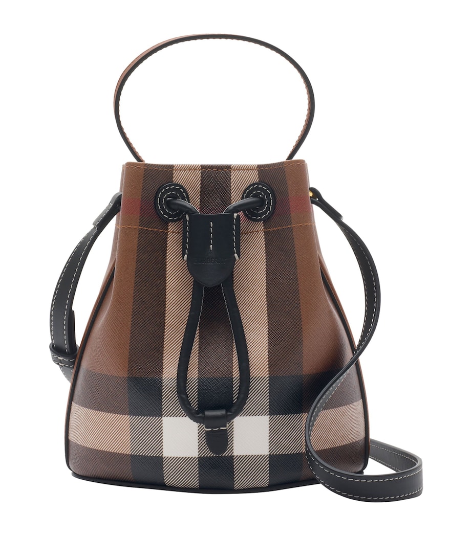 Mini Check Bucket Bag DARK BIRCH BROWN Image 1