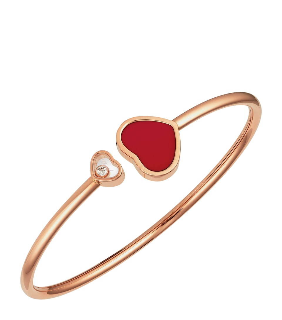 Rose Gold and Diamond Happy Hearts Bangle