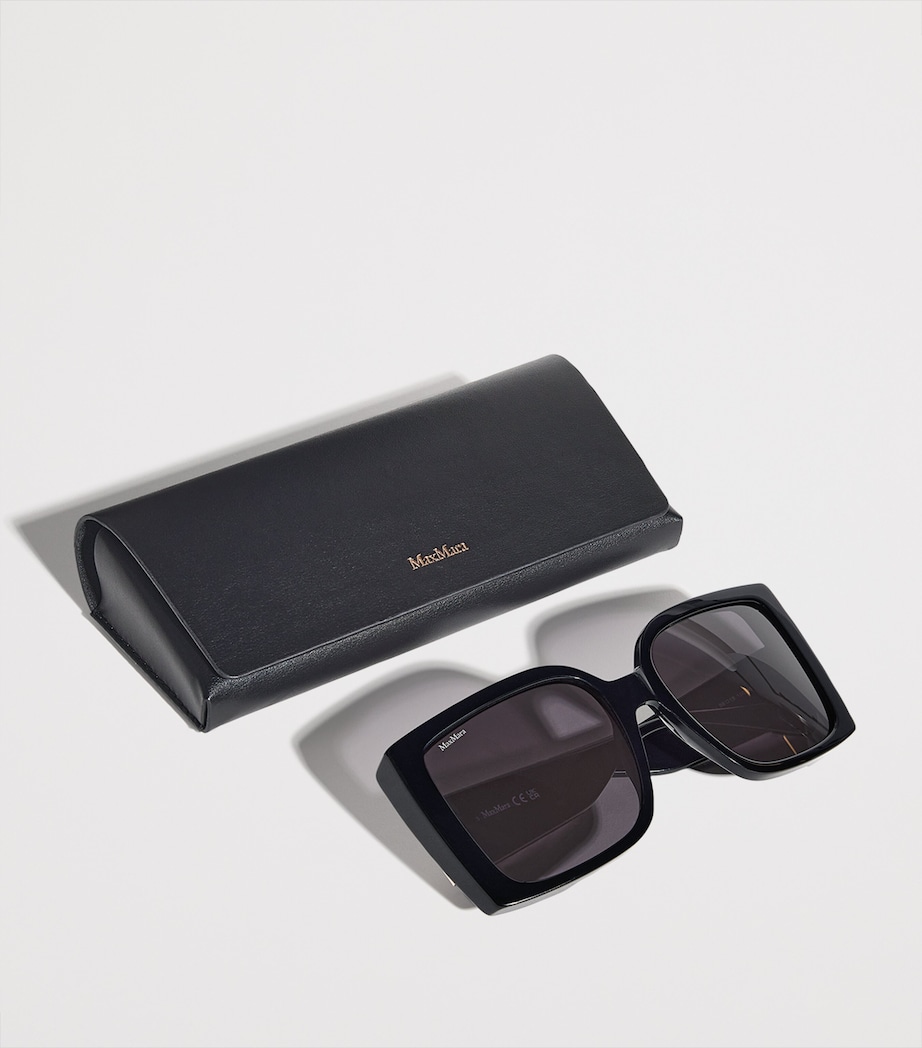 Acetate Oversized Square Sunglasses BLACK Image 4