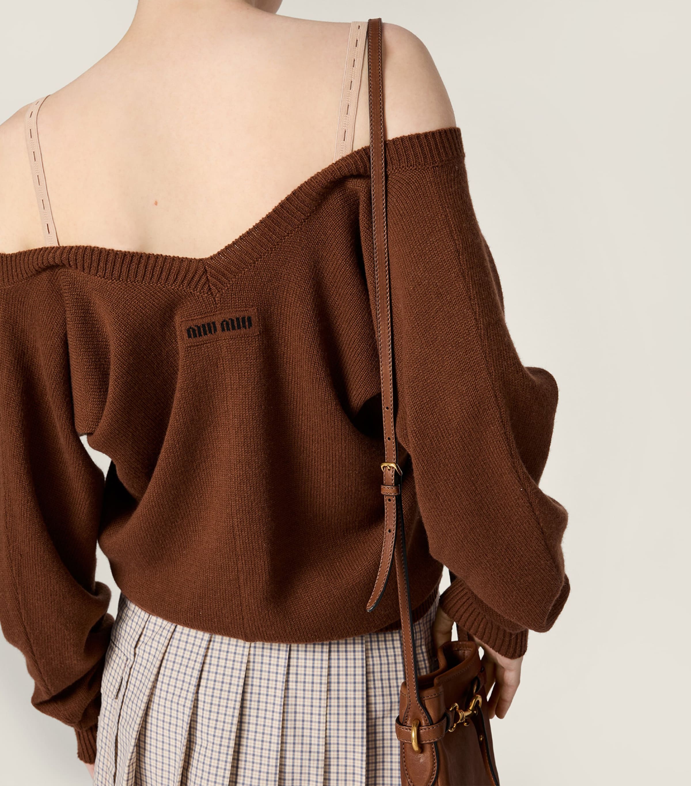 Miu Miu Womens Cashmere Cropped Cardigan Image 6