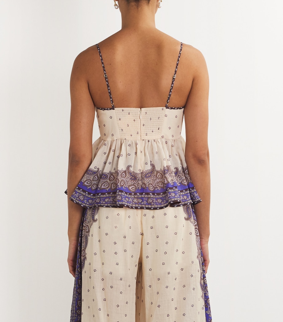 Ramie Peplum Maxine Cami Top PURPLE PAISLEY Image 4