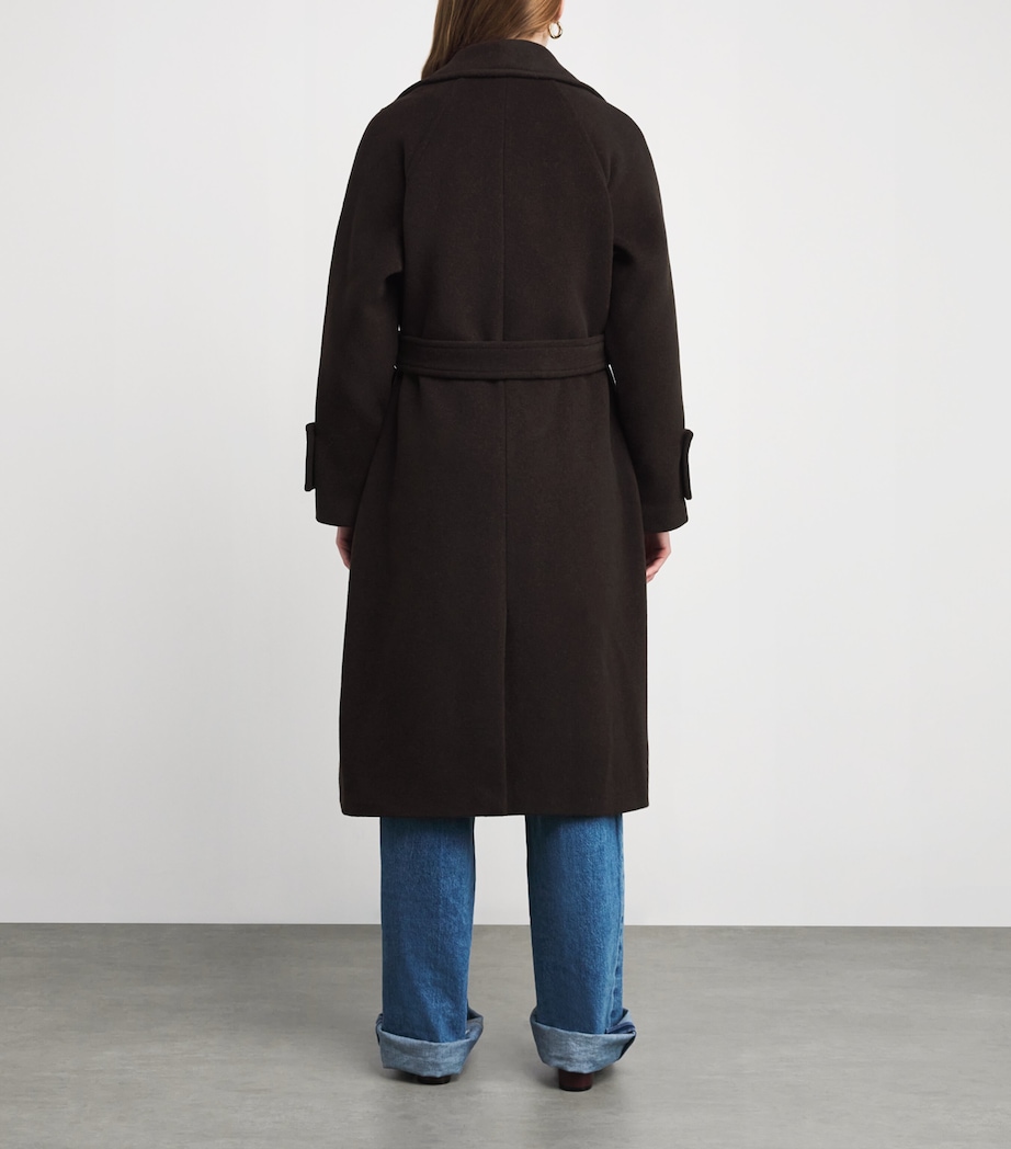 Wool-Blend Belted Coat BROWN Image 4