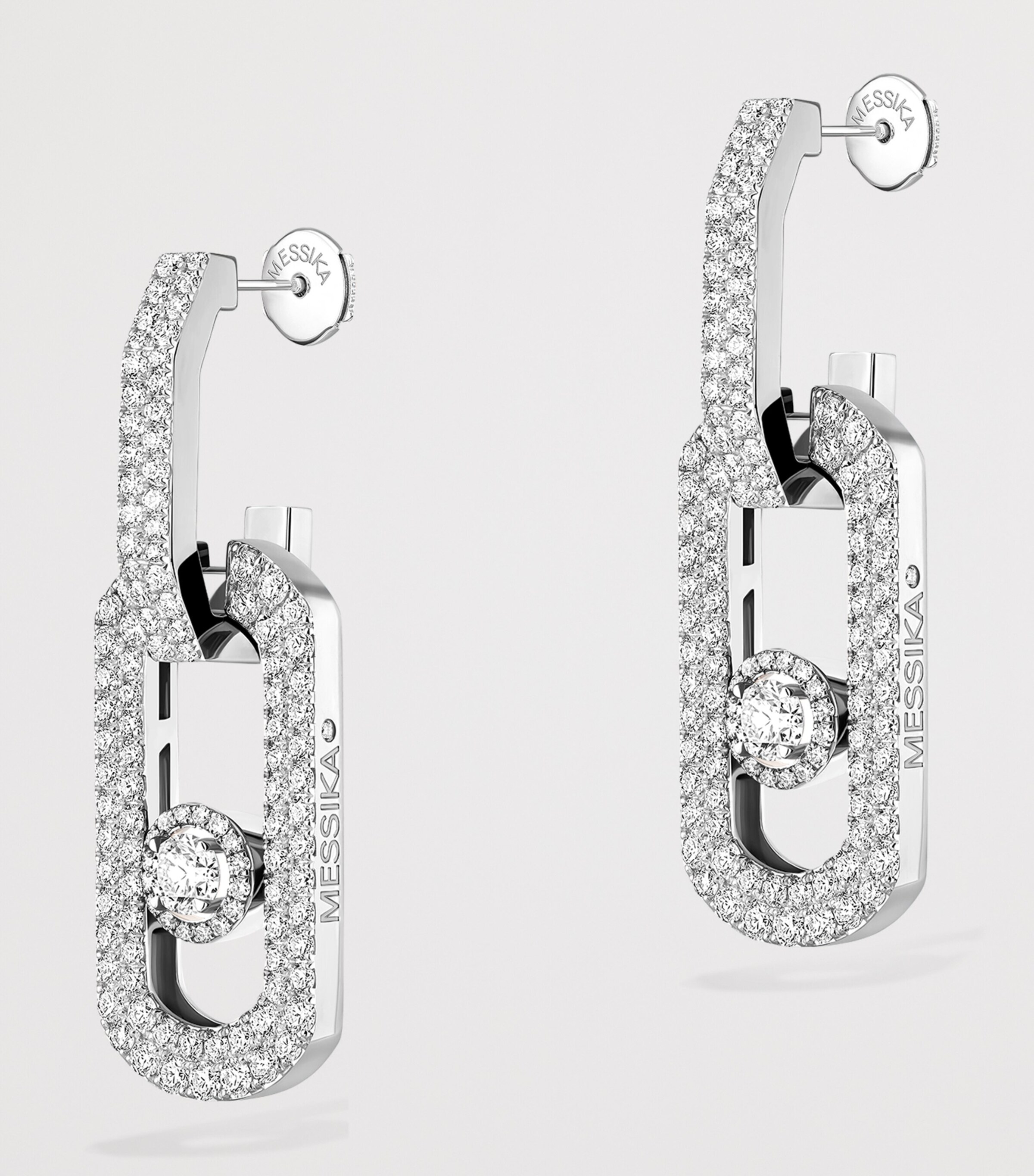 Messika So Move White Gold and Diamond Pavé XL Earrings (2.12ct) White Gold Image 3