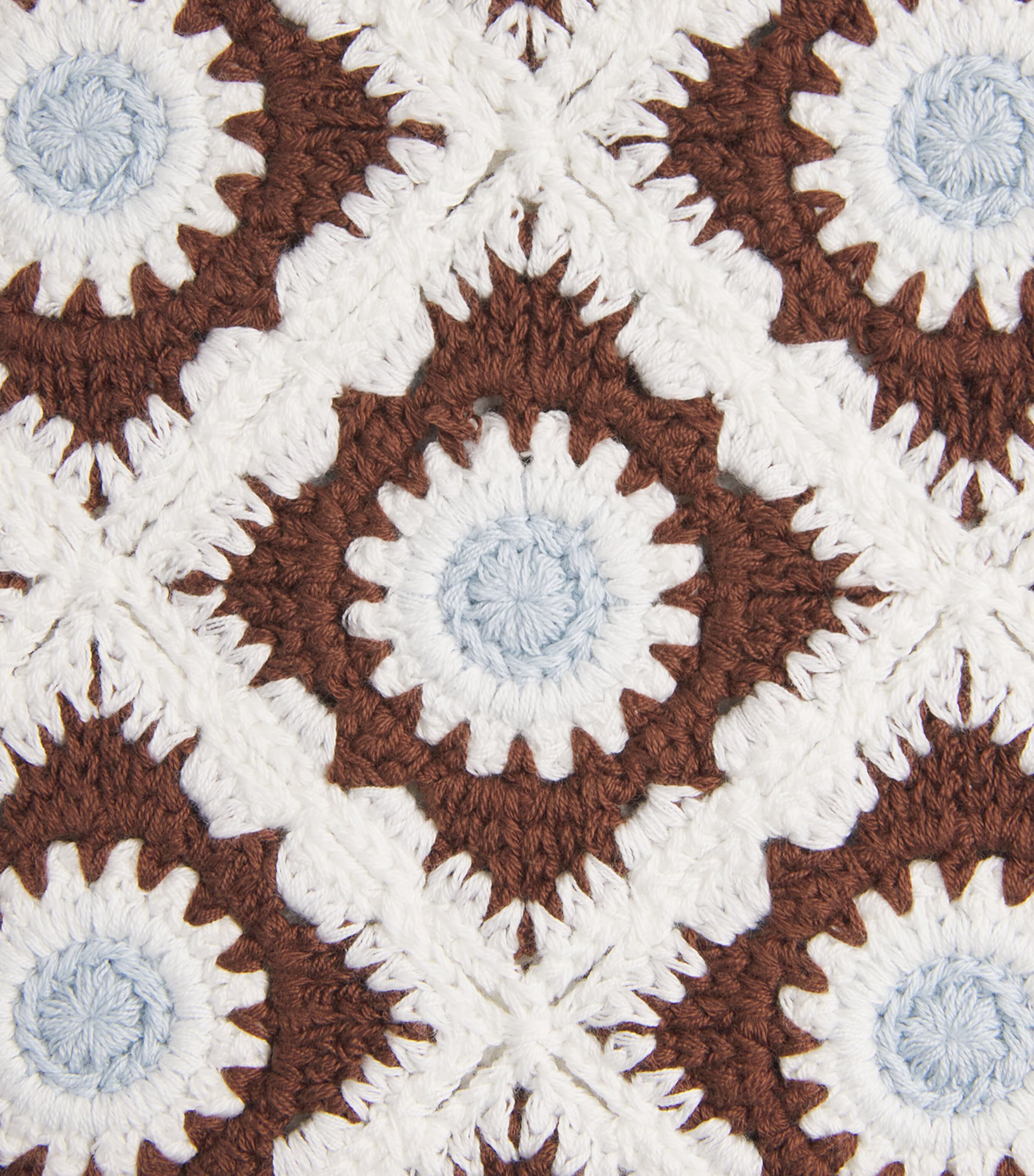 Maje Womens Crochet Crop Top Brown/blue Image 6