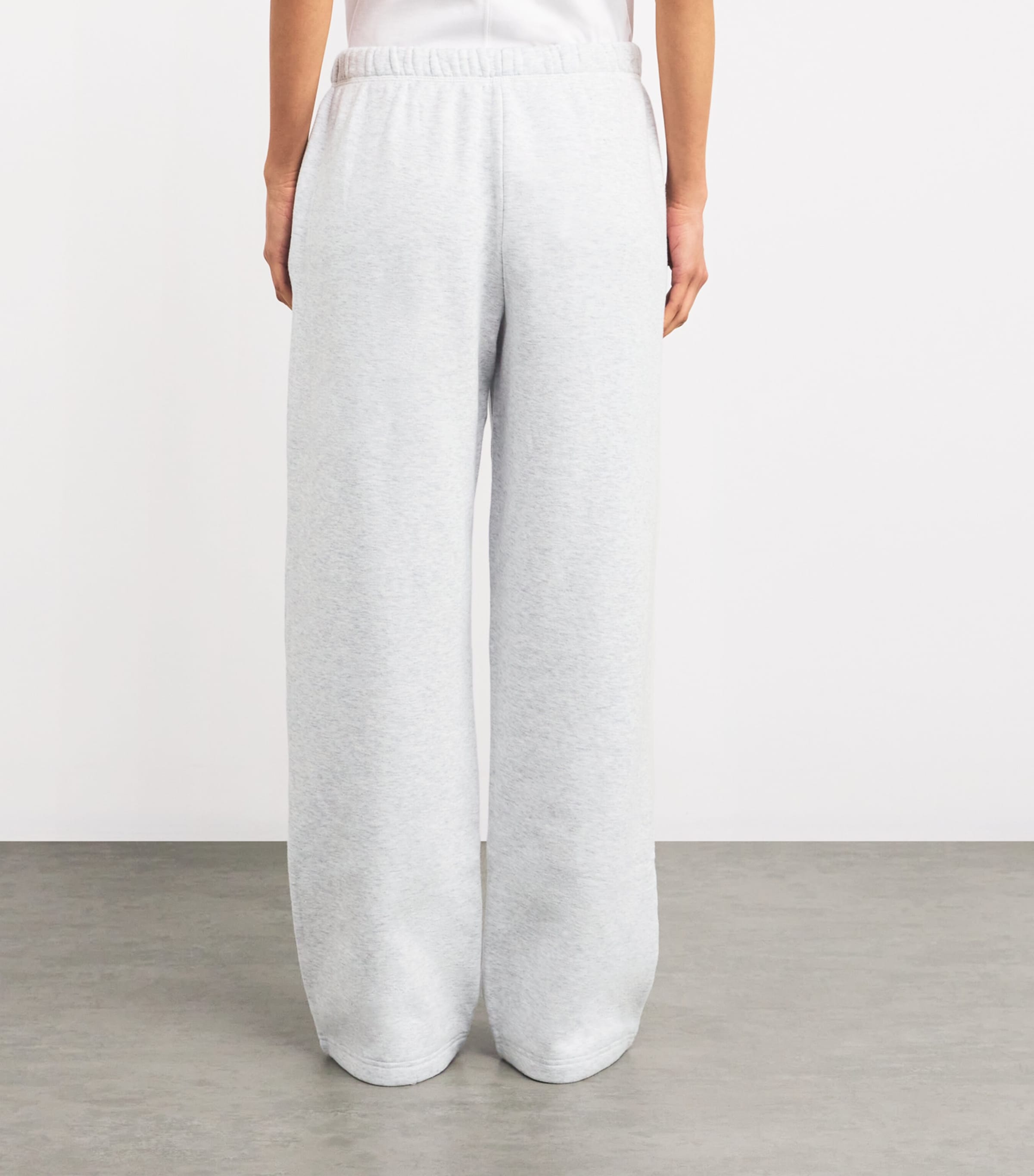 Cotton-Blend Fleece Straight Sweatpants LIGHT HEATHER GREY Image 4