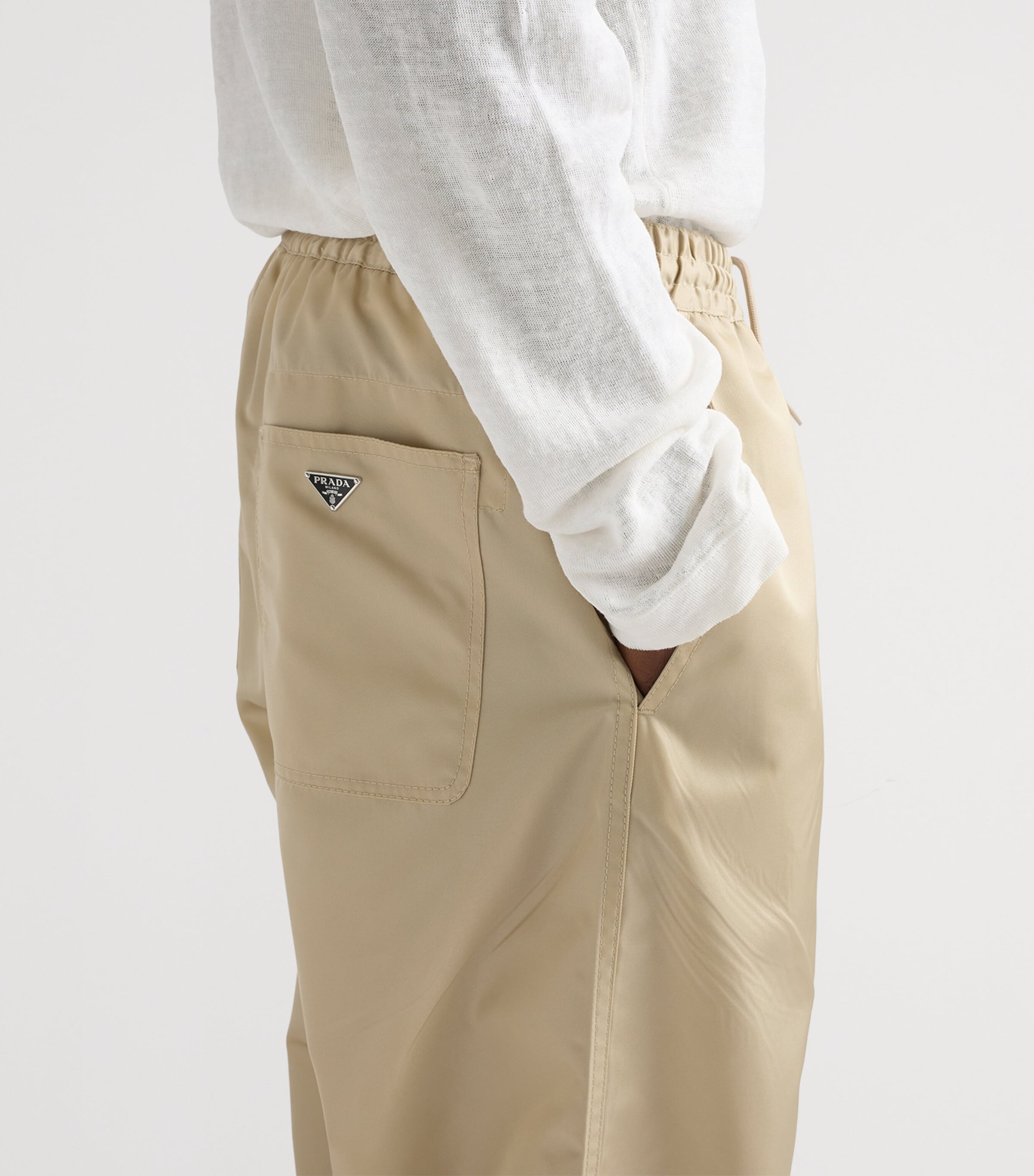 Prada Mens Re-Nylon Trousers Neutral Image 5