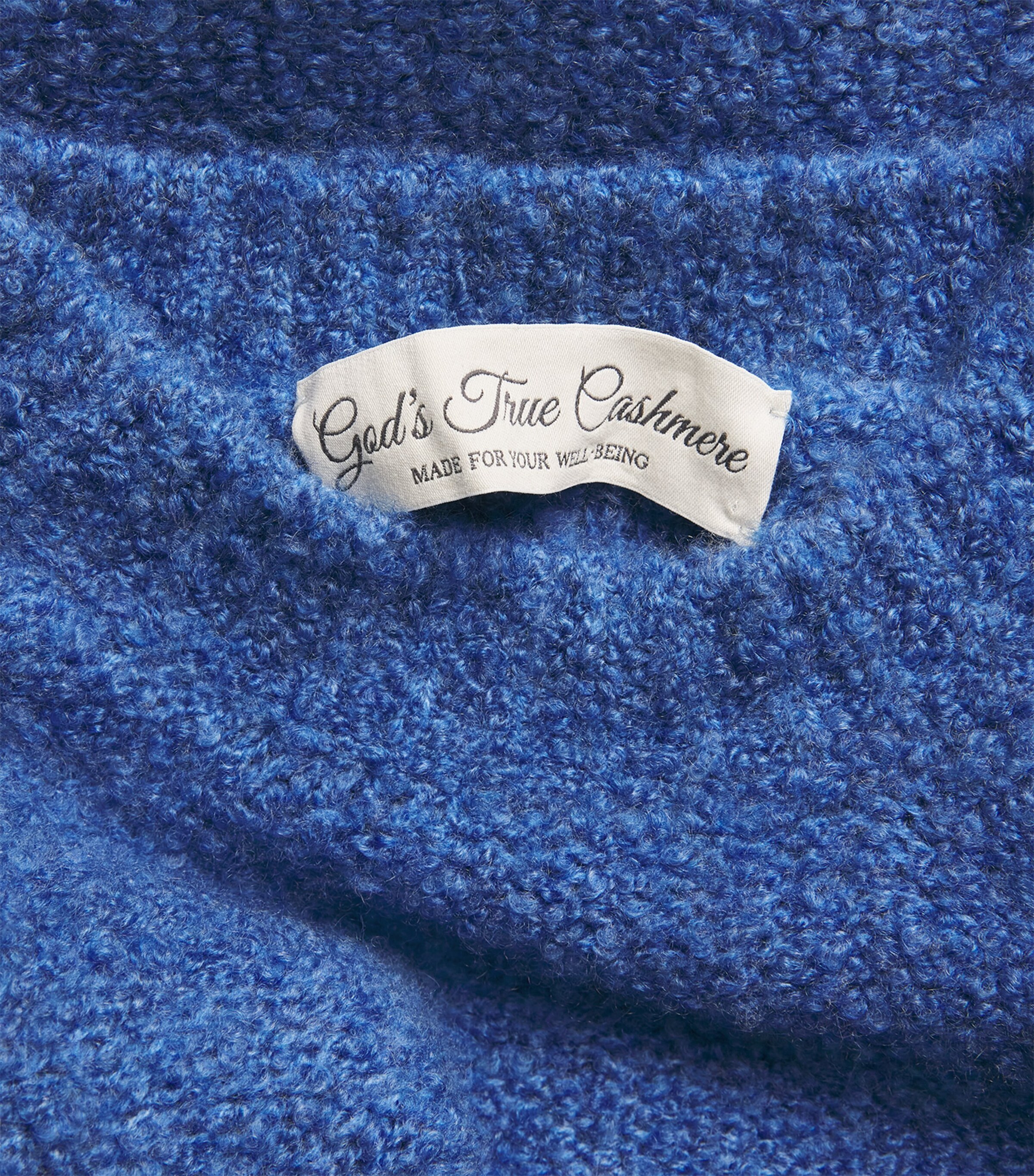 GOD'S TRUE CASHMERE Mens Cashmere Cloud Sweater Lapis Lazuli Image 6