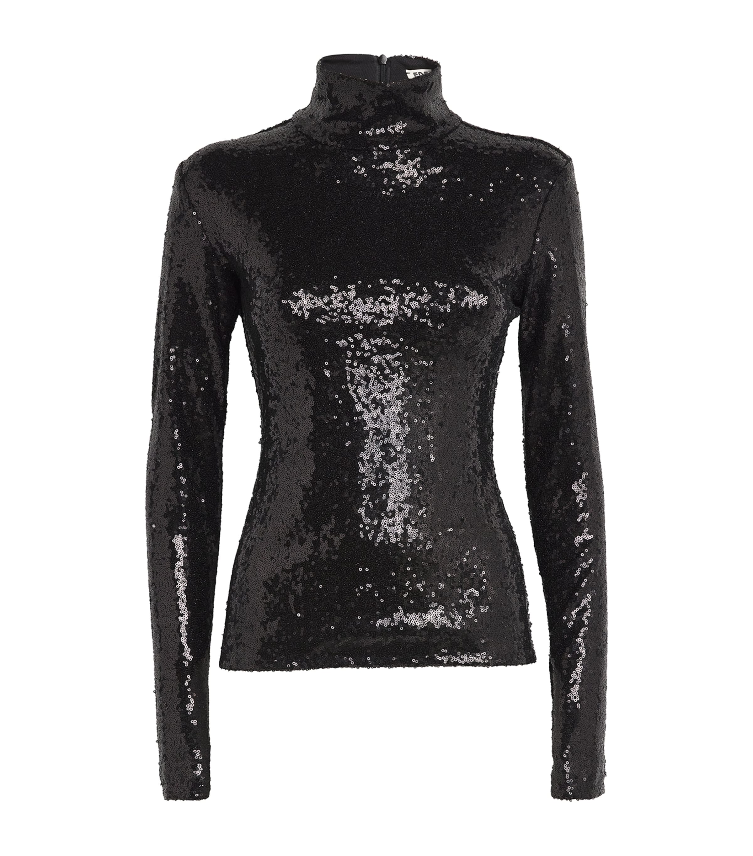 Edeline Lee Long-sleeve Sequinned Top In Black