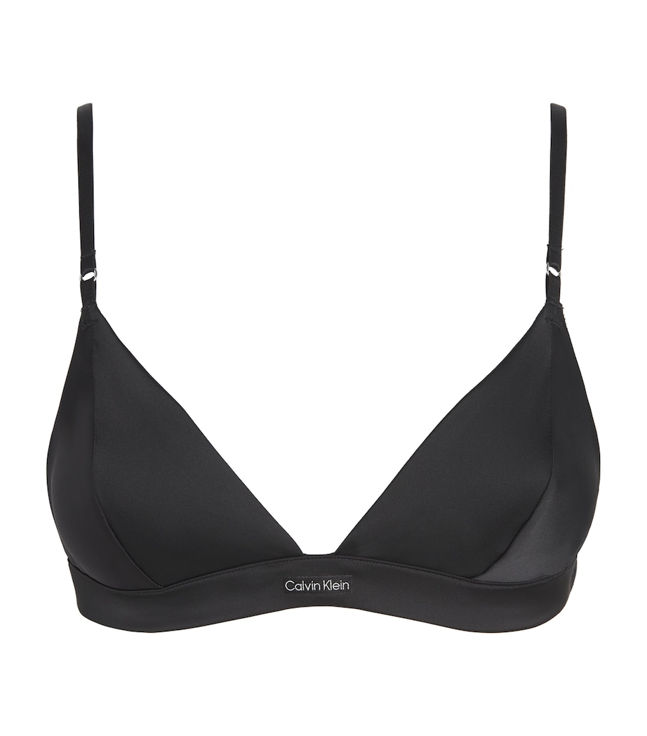 Satin Signature Triangle Bra BLACK Image 1