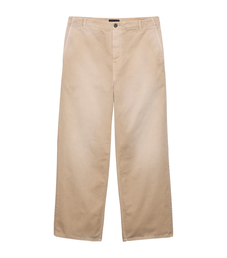 Prada Mens Cotton Gabardine Trousers Neutral Image 1