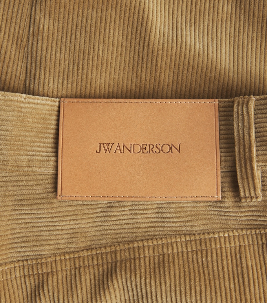 JW Anderson Mens Corduroy Pleated Wide-Leg Trousers Biscuit Image 6